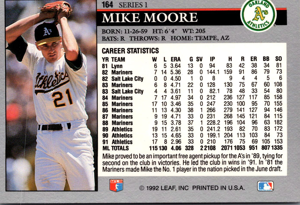 1992 Leaf #164 Mike Moore