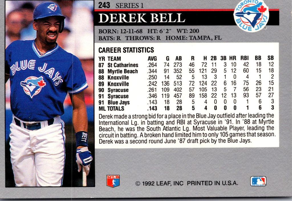1992 Leaf #243 Derek Bell