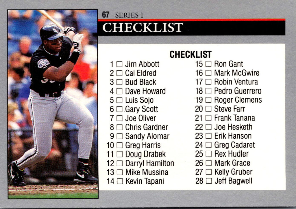 1992 Leaf #67 Checklist: 1-88