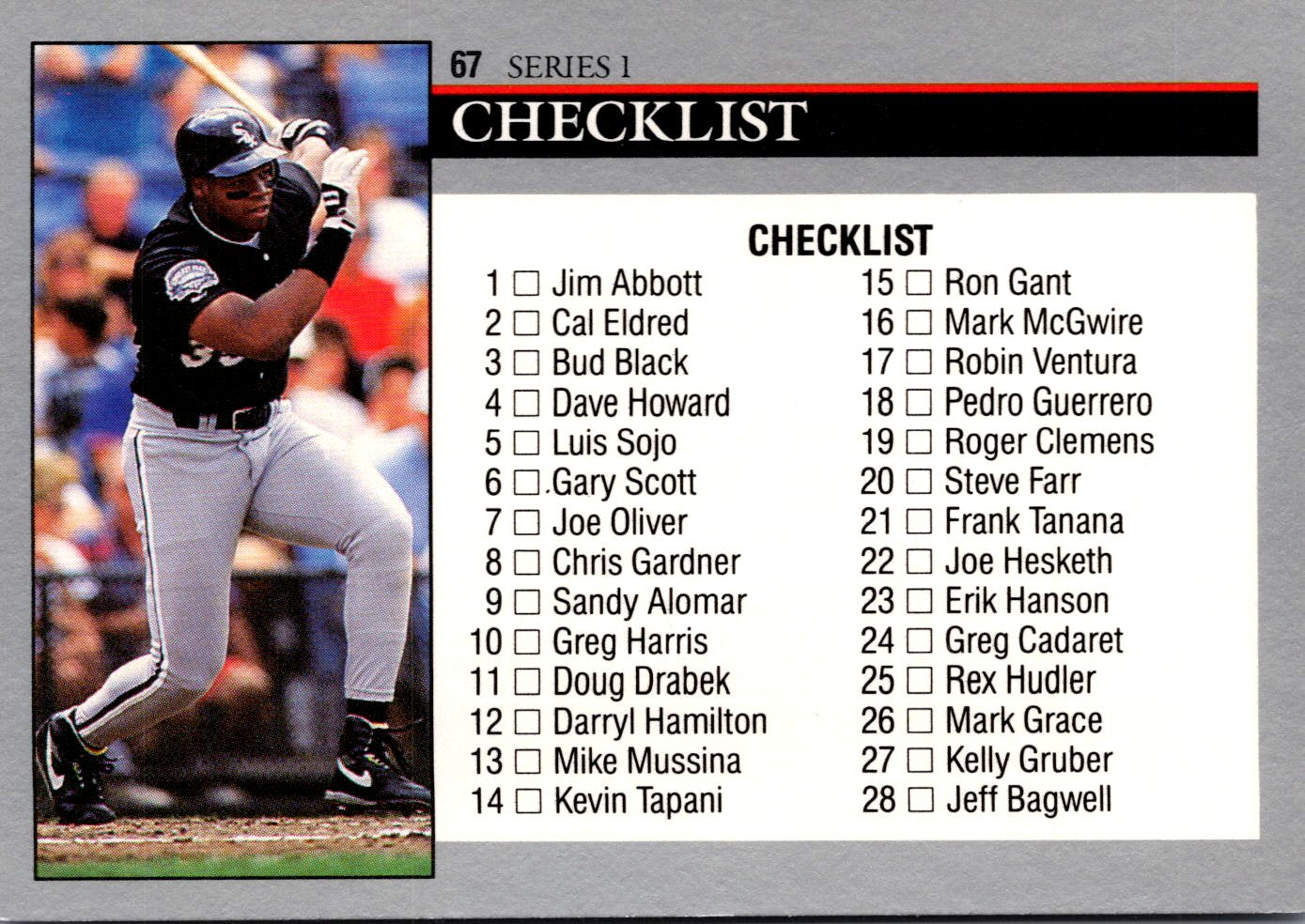 1992 Leaf #67 Checklist: 1-88