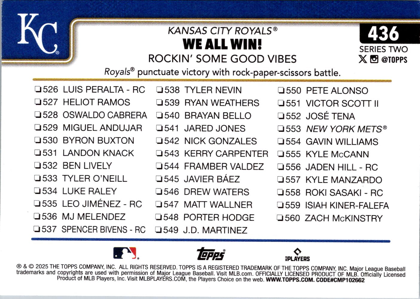 2025 Topps #436 We All Win! Rockin’ Some Good Vibes