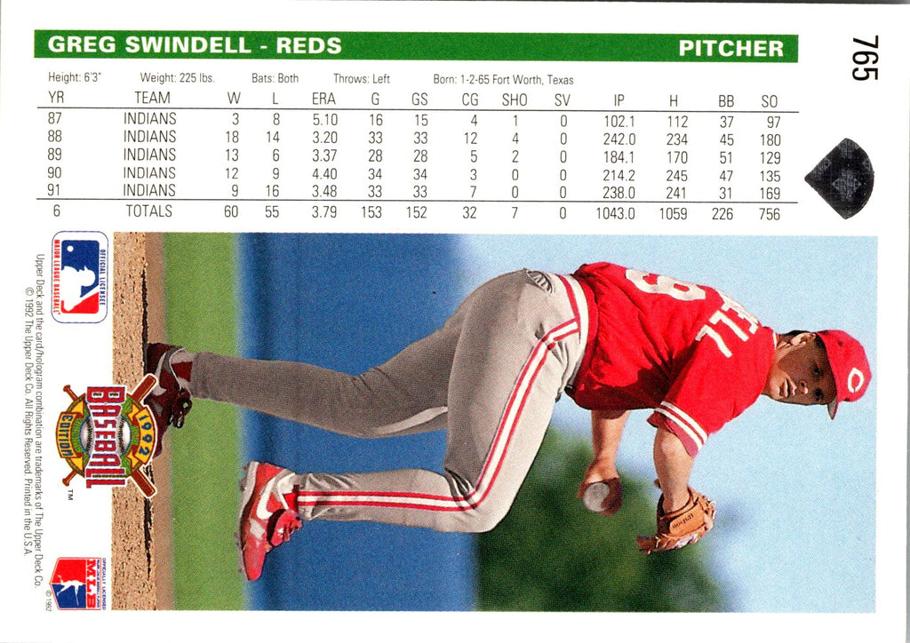 1992 Upper Deck #765 Greg Swindell