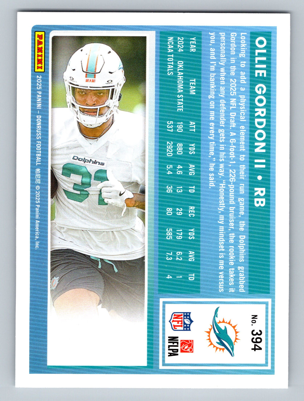 2025 Donruss #394 Ollie Gordon II