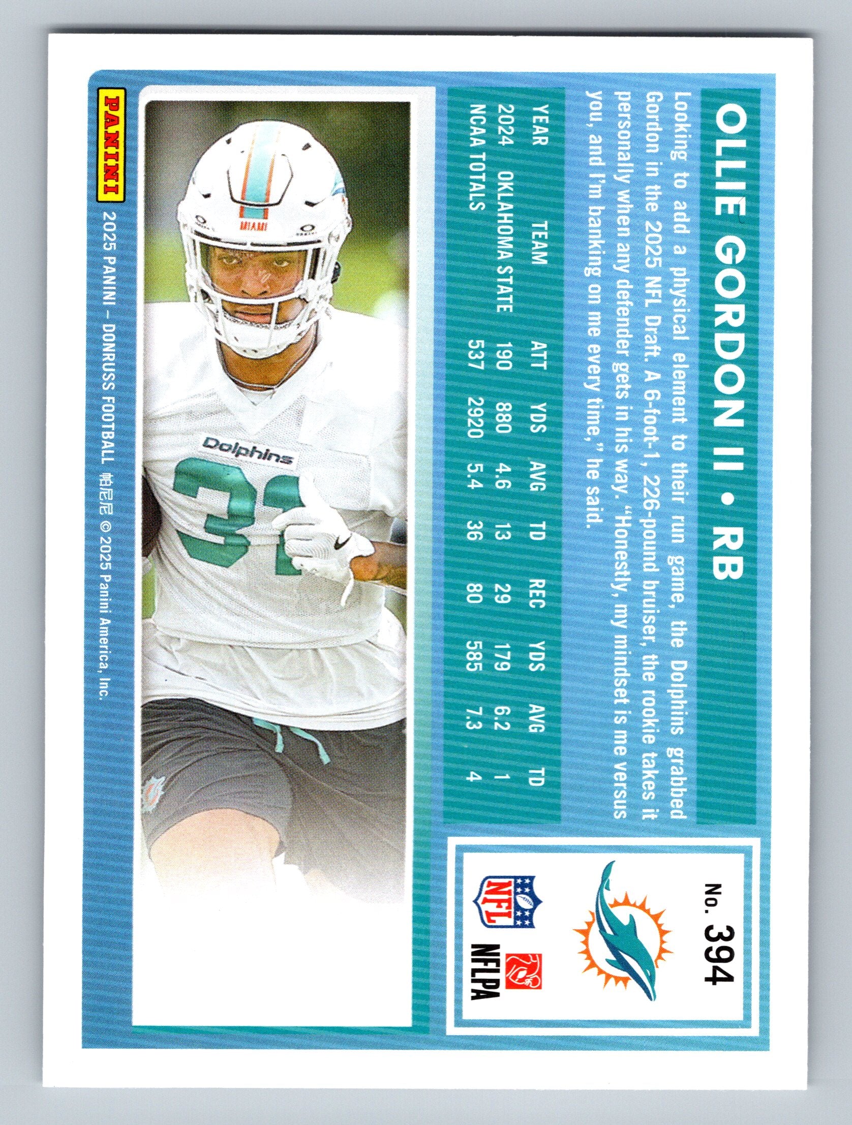 2025 Donruss #394 Ollie Gordon II