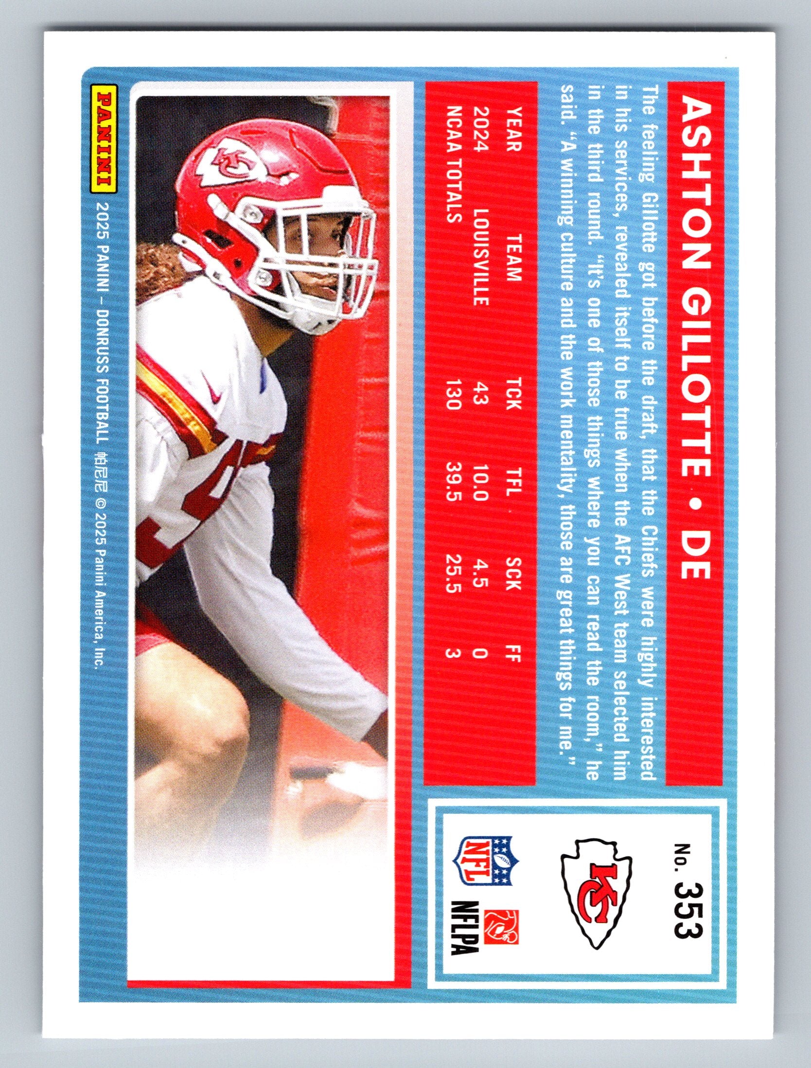 2025 Donruss #353 Ashton Gillotte