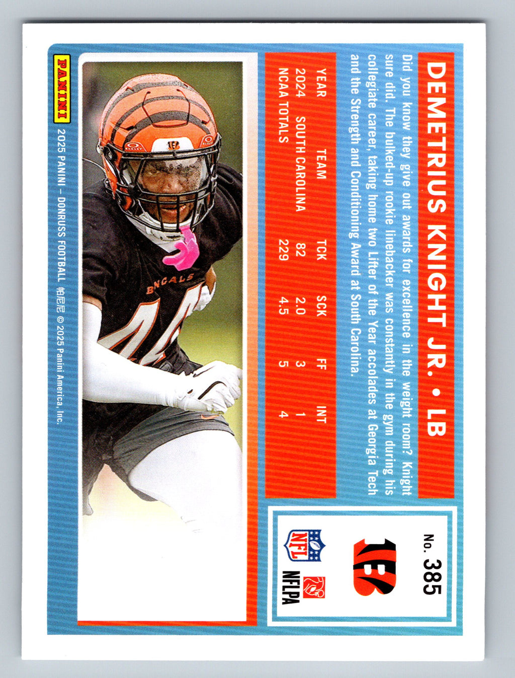 2025 Donruss #385 Demetrius Knight Jr.