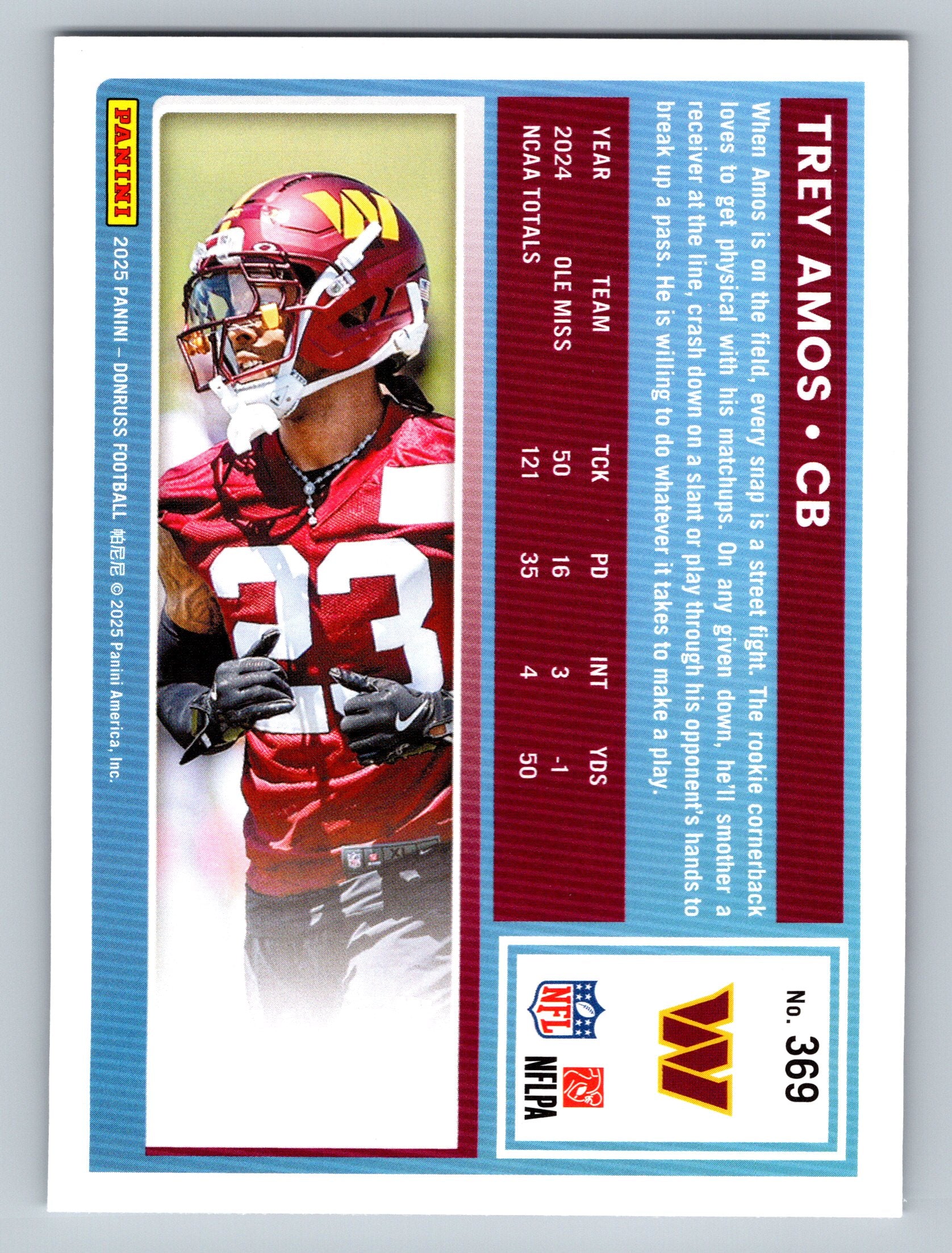 2025 Donruss #369 Trey Amos