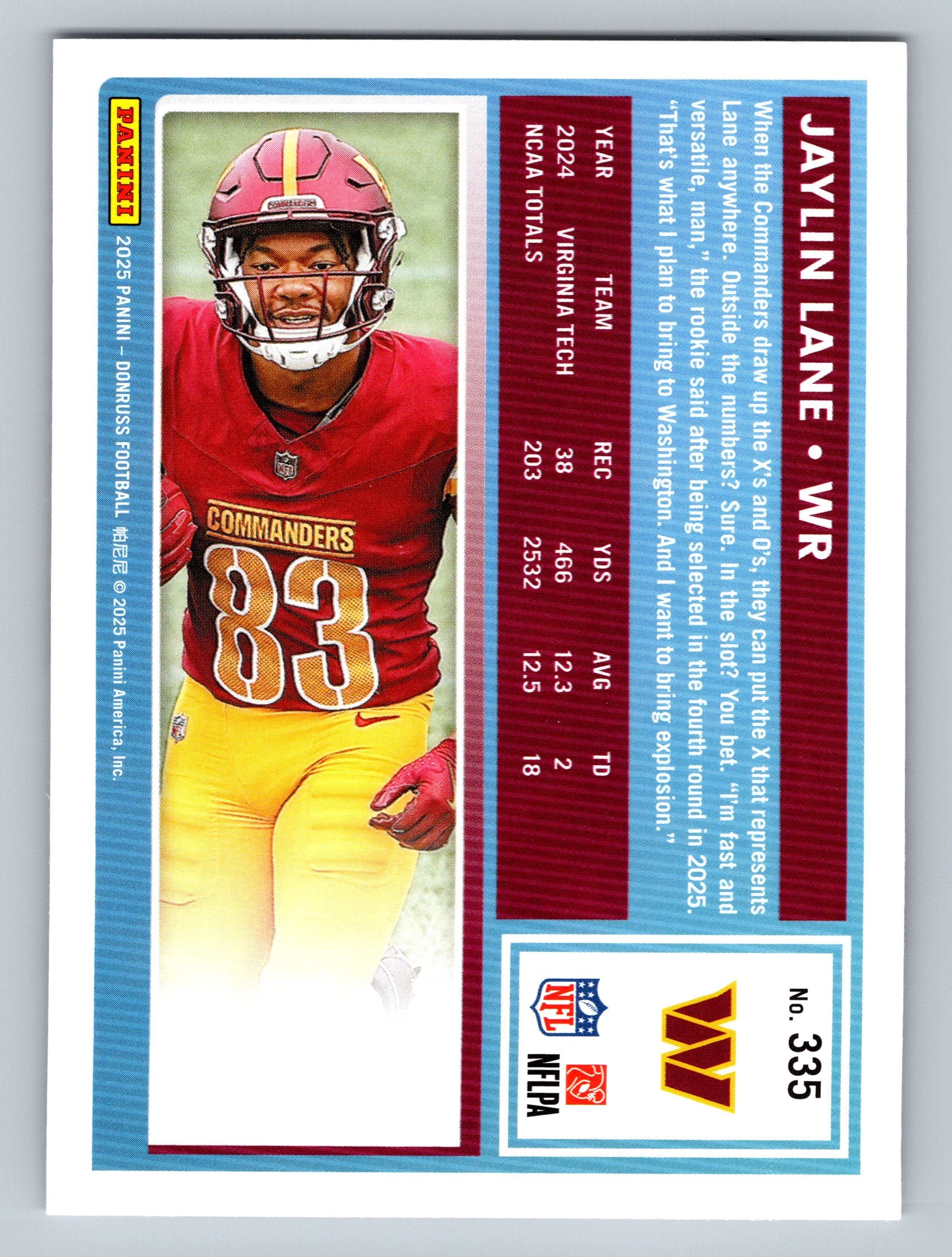 2025 Donruss #335 Jaylin Lane