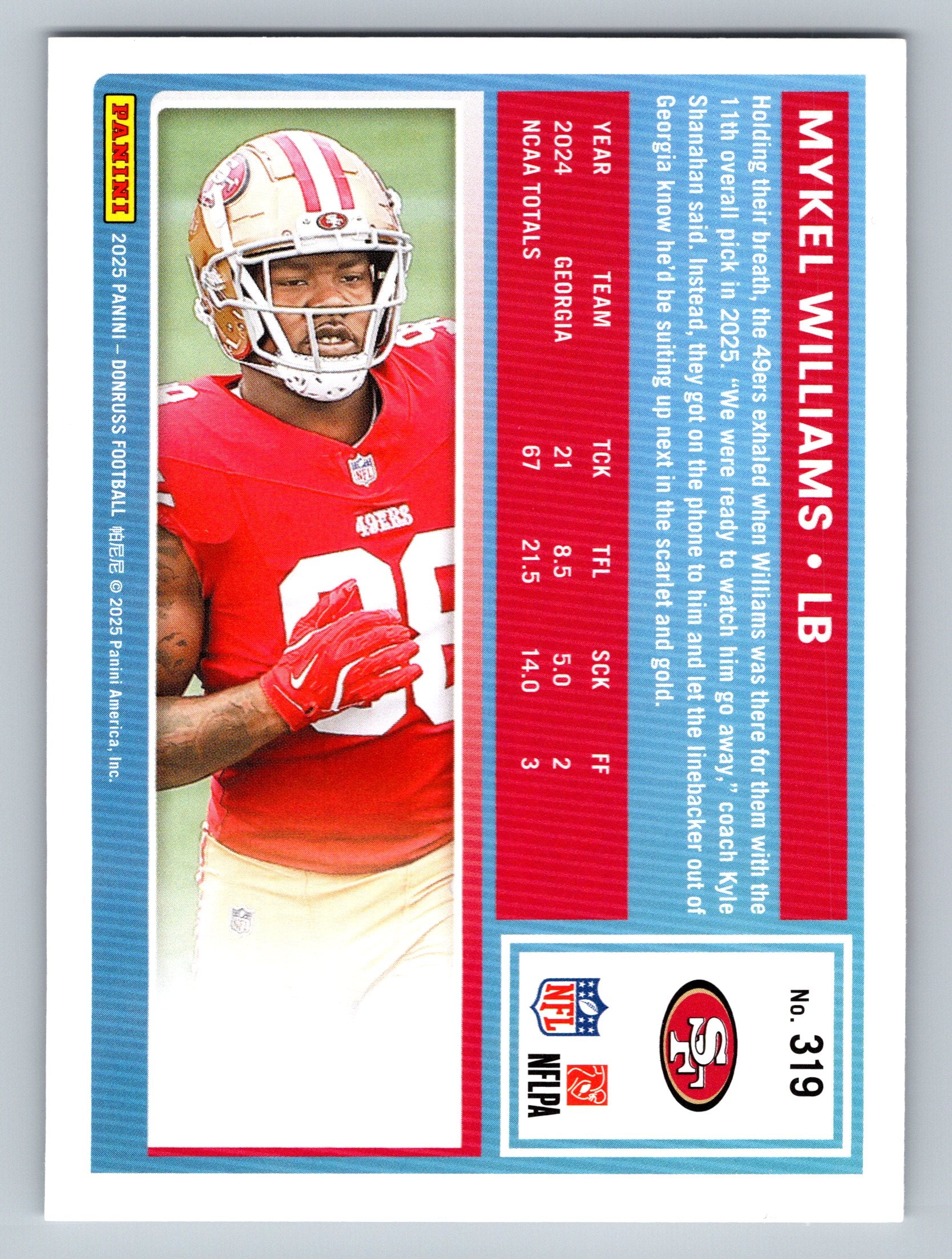 2025 Donruss #319 Mykel Williams