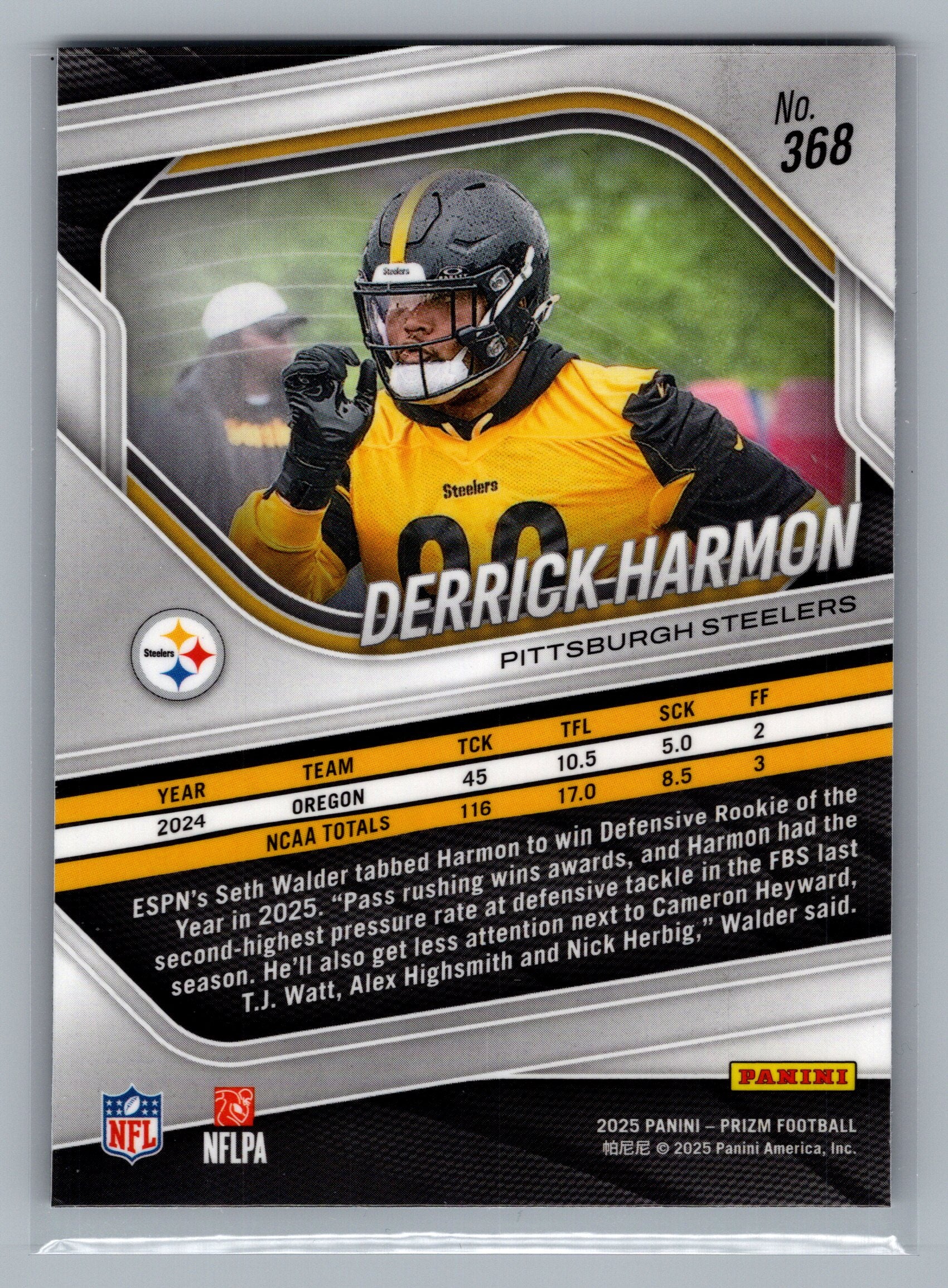2025 Panini Prizm #368 Derrick Harmon