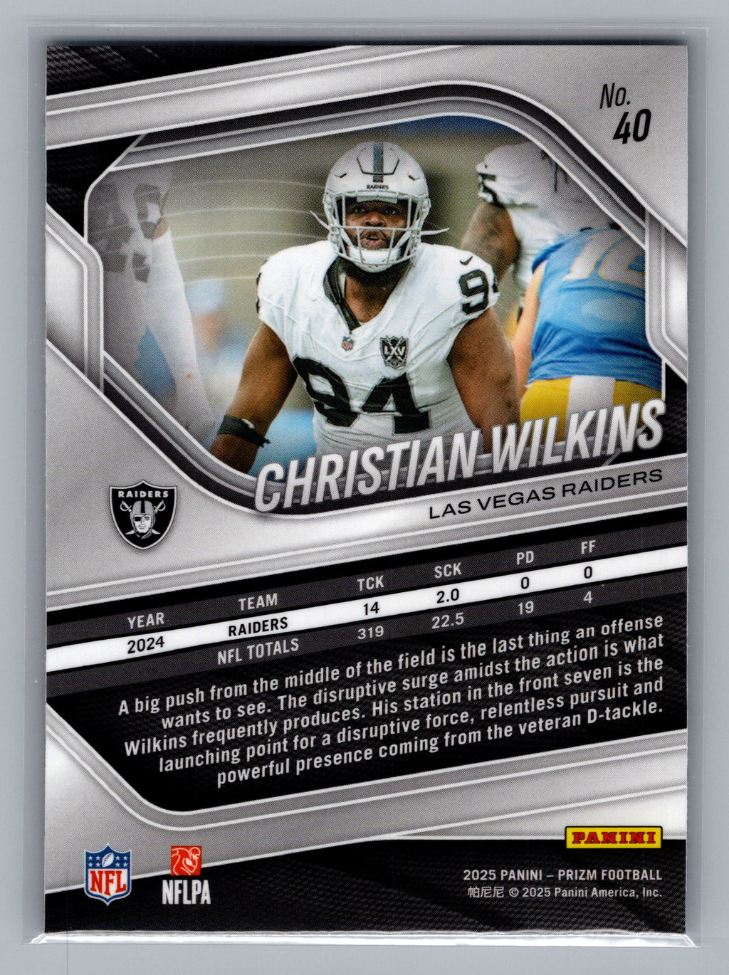 2025 Panini Prizm #40 Christian Wilkins Silver