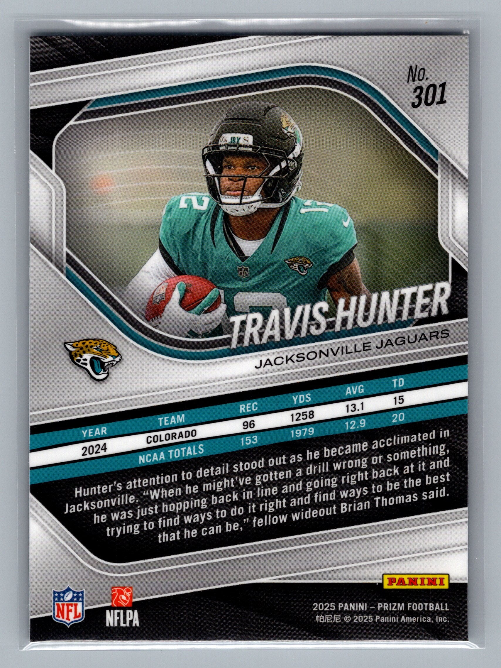 2025 Panini Prizm #301 Travis Hunter