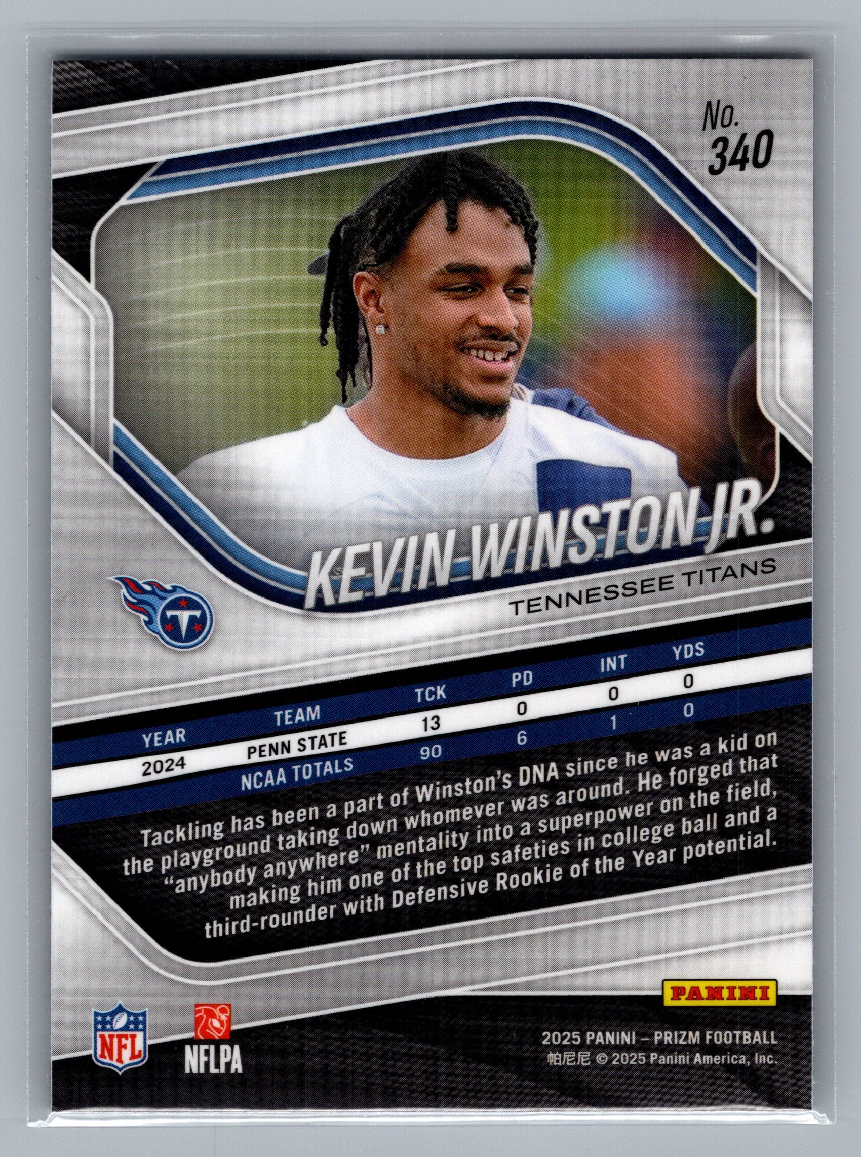 2025 Panini Prizm #340 Kevin Winston Jr.