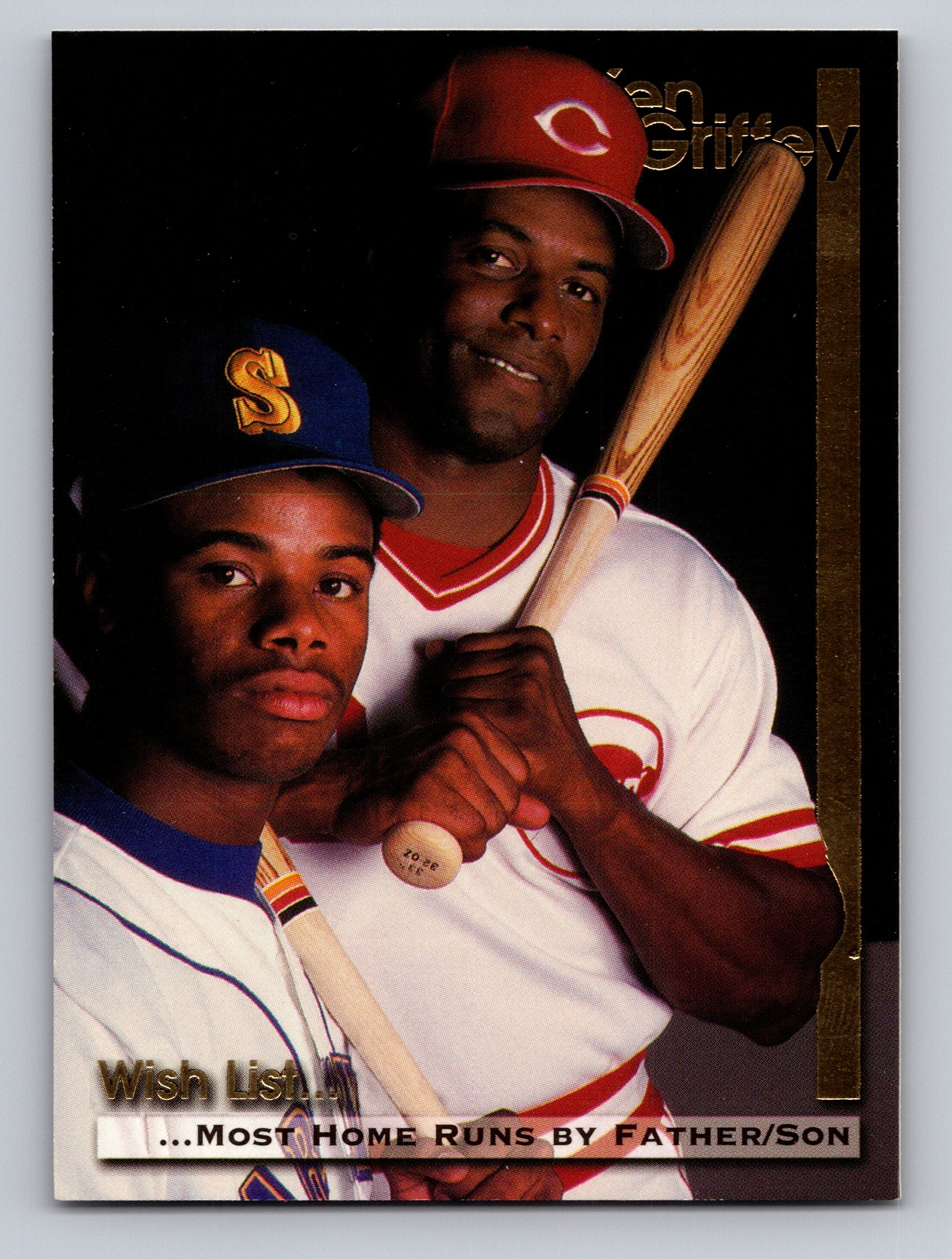 1995 Megacards Ken Griffey Jr. Wish List #14 Ken Griffey Jr. / Ken Griffey Sr.
