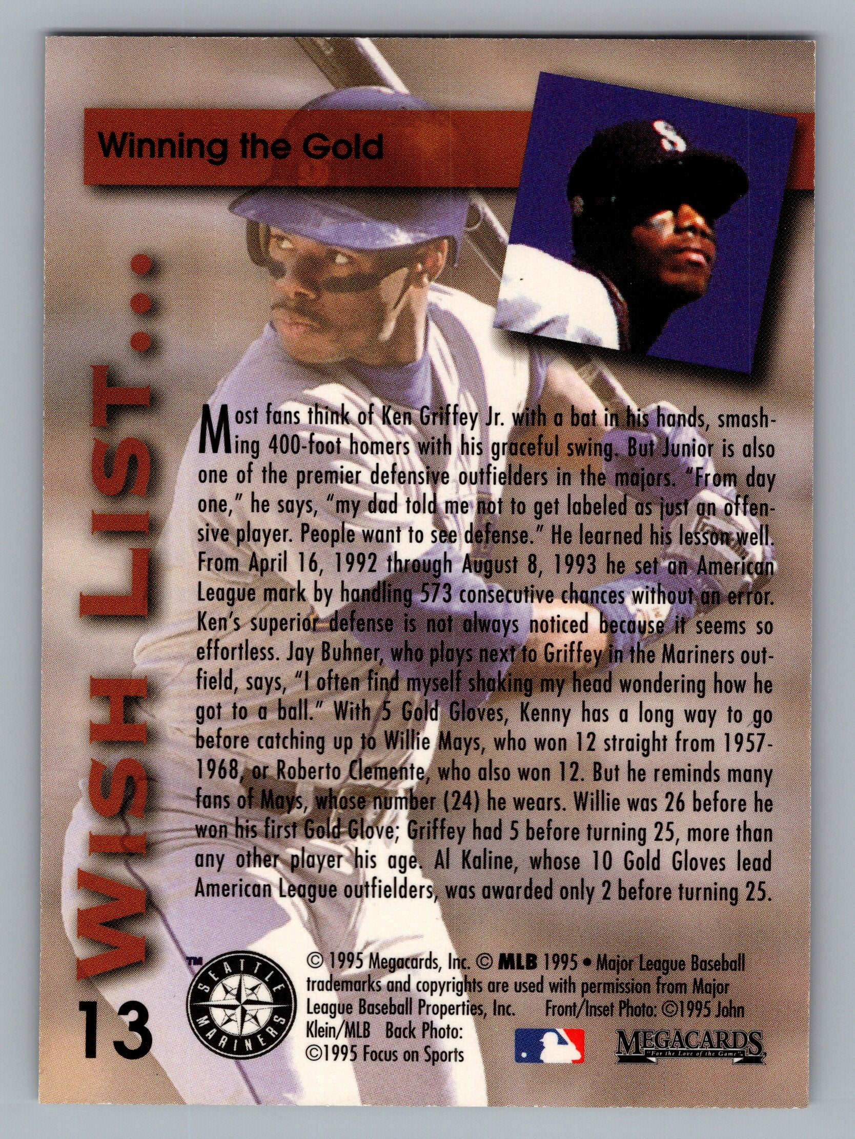1995 Megacards Ken Griffey Jr. Wish List #13 Ken Griffey Jr.