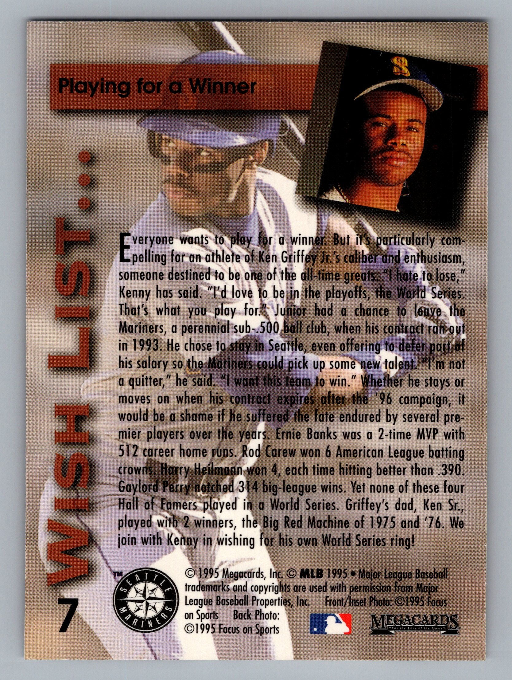 1995 Megacards Ken Griffey Jr. Wish List #7 Ken Griffey Jr.