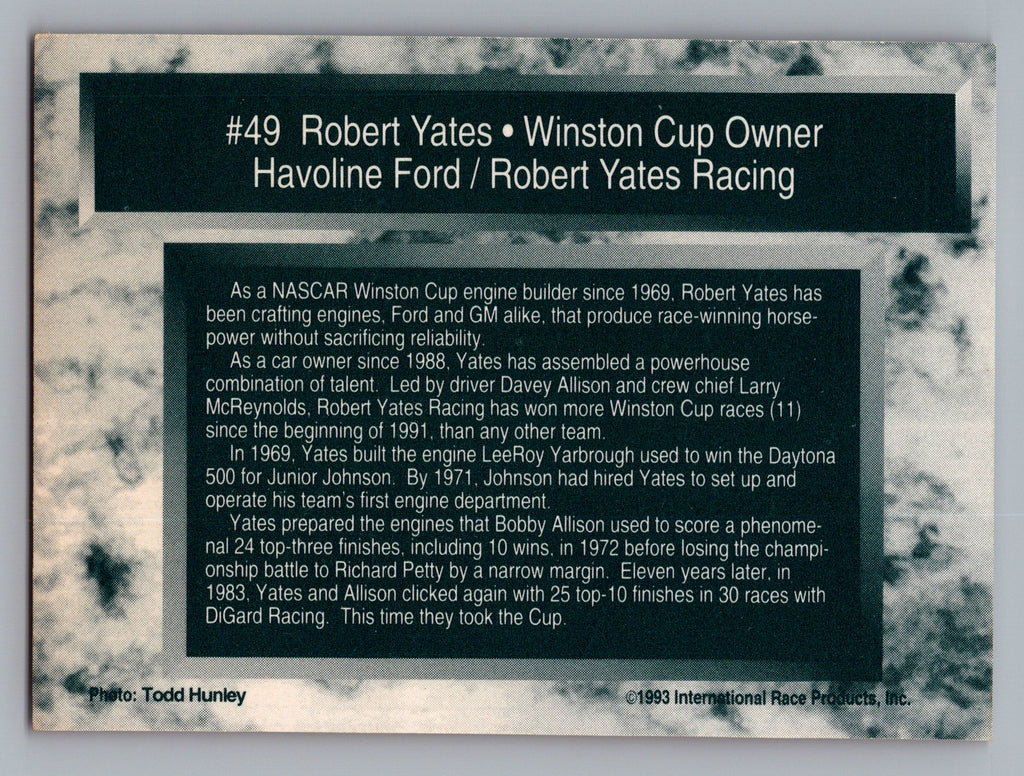 1993 Traks #49 Robert Yates