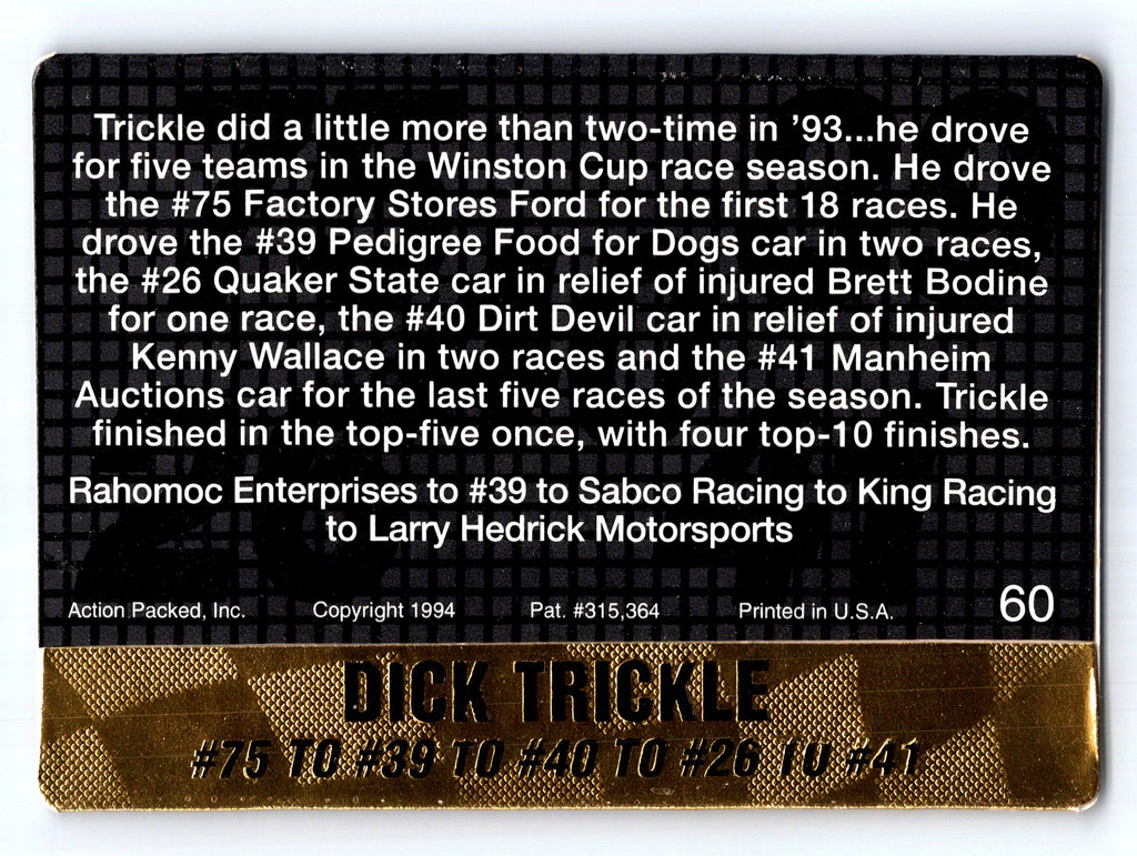 1994 Action Packed #60 Dick Trickle