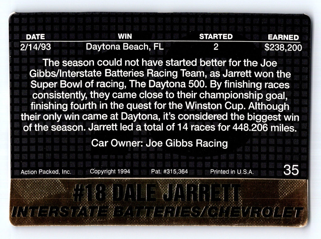 1994 Action Packed #35 Dale Jarrett