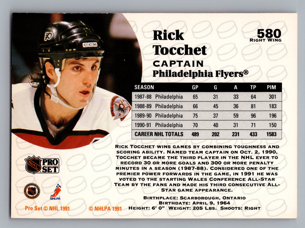 1991-92 Pro Set #580 Rick Tocchet