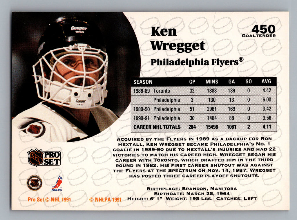 1991-92 Pro Set #450 Ken Wregget