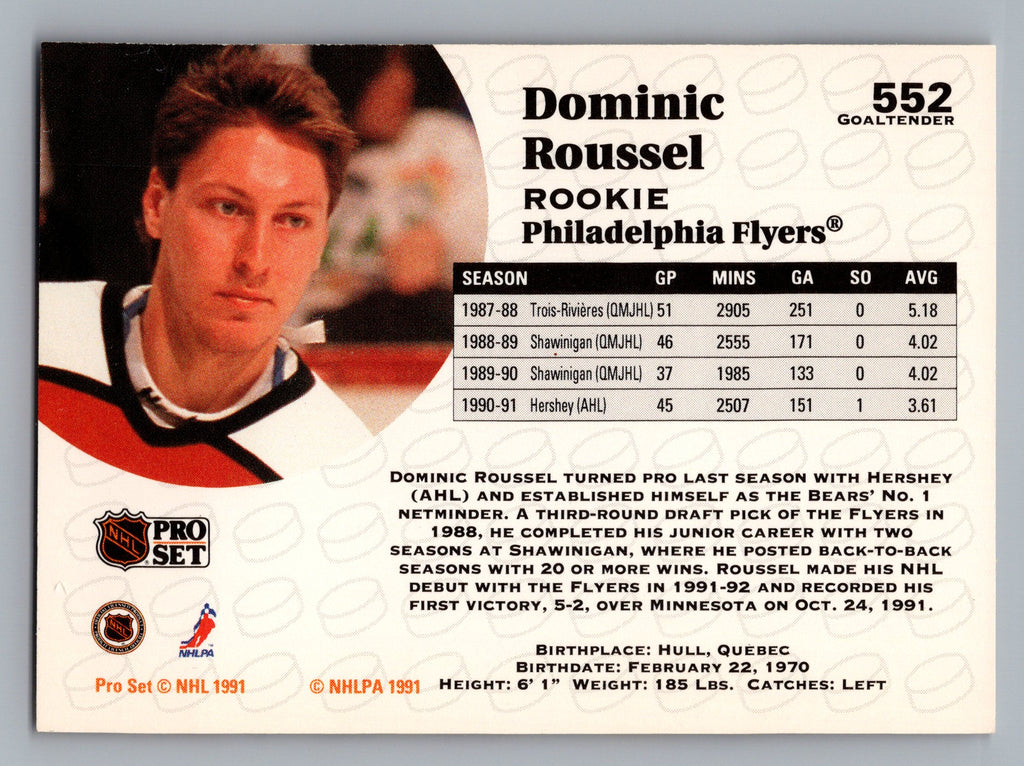 1991-92 Pro Set #552 Dominic Roussel