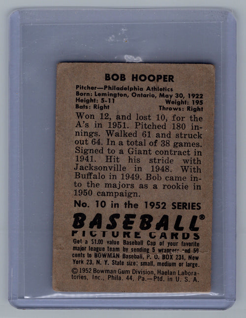 1952 Bowman #10 Bob Hooper