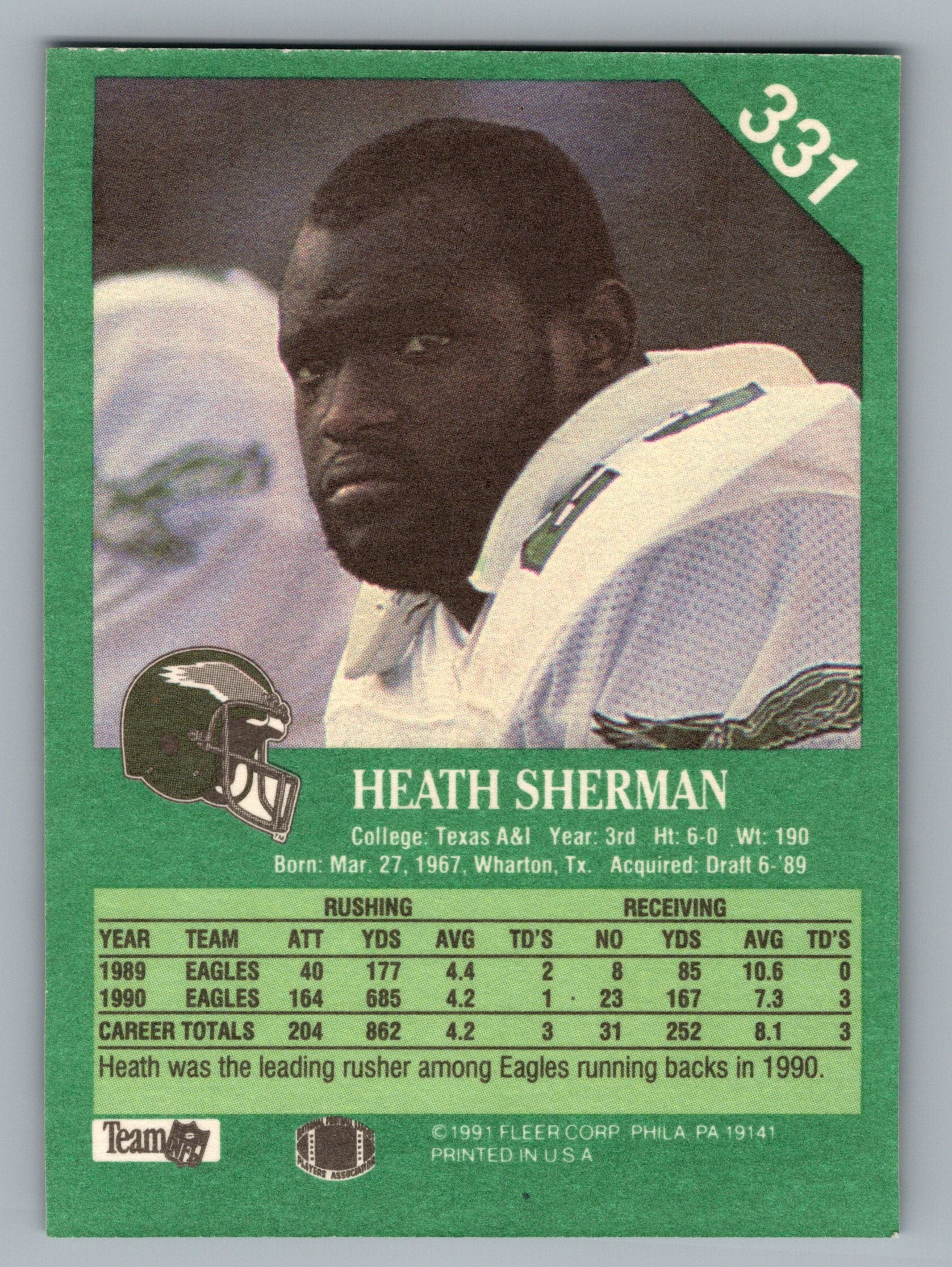 1991 Fleer #331 Heath Sherman