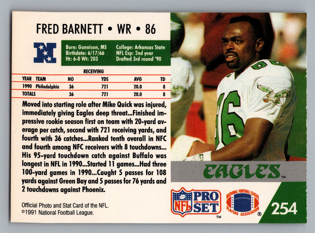 1991 Pro Set #254 Fred Barnett