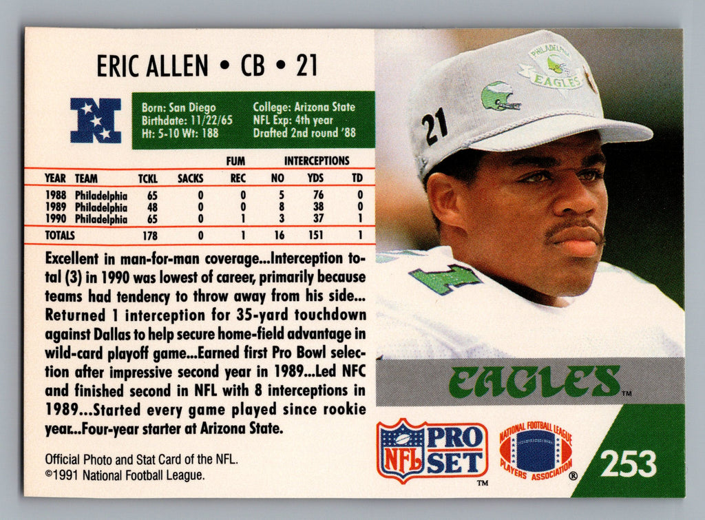 1991 Pro Set FACT Mobil #253 Eric Allen