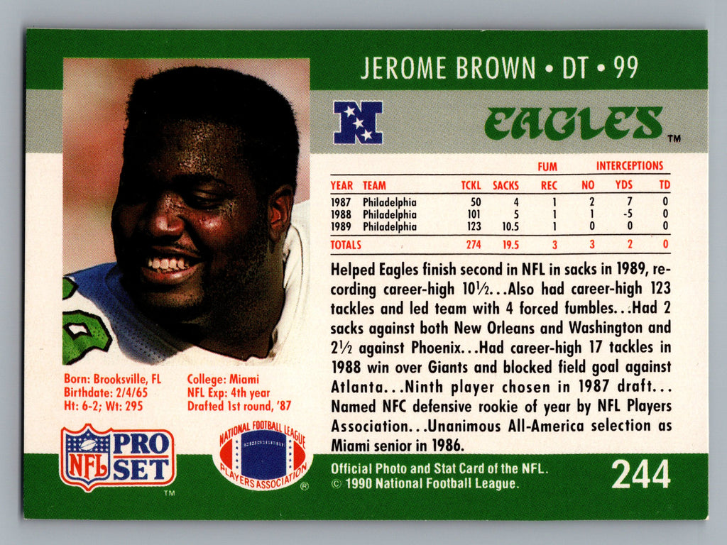 1990 Pro Set #244 Jerome Brown