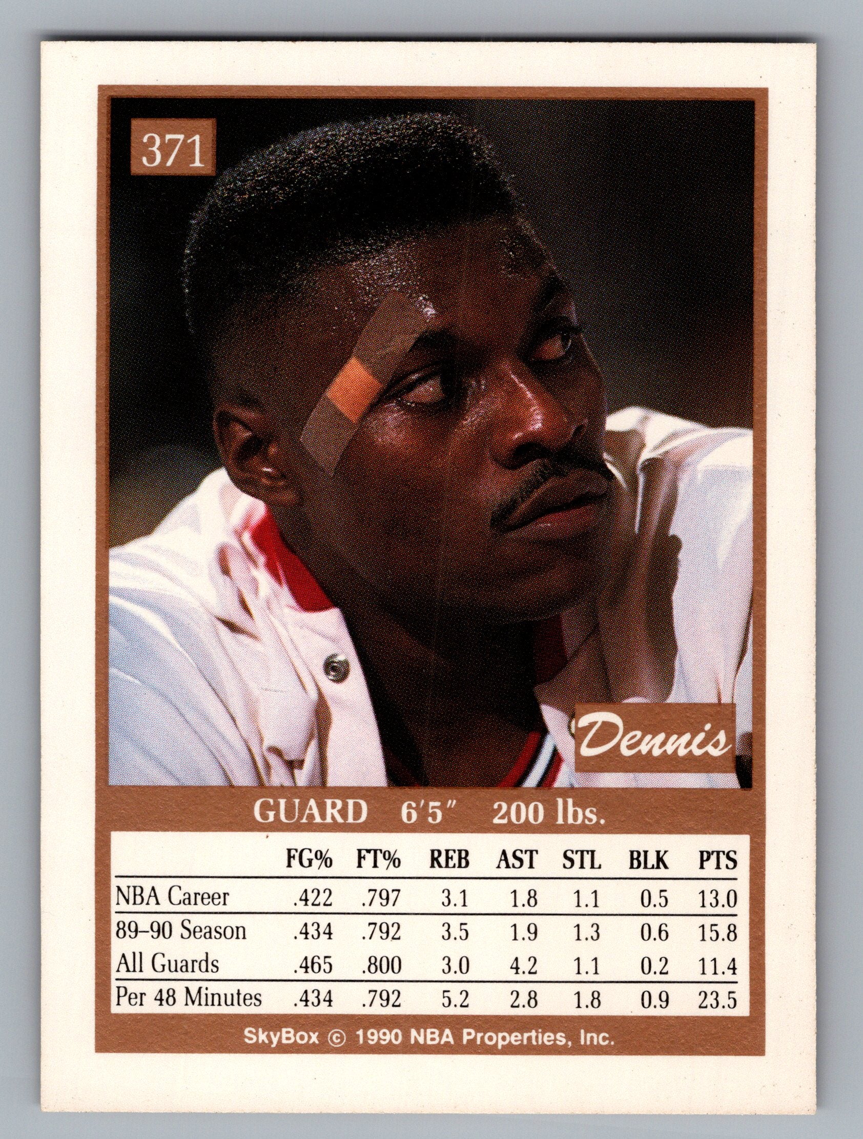 1990-91 SkyBox #371 Dennis Hopson