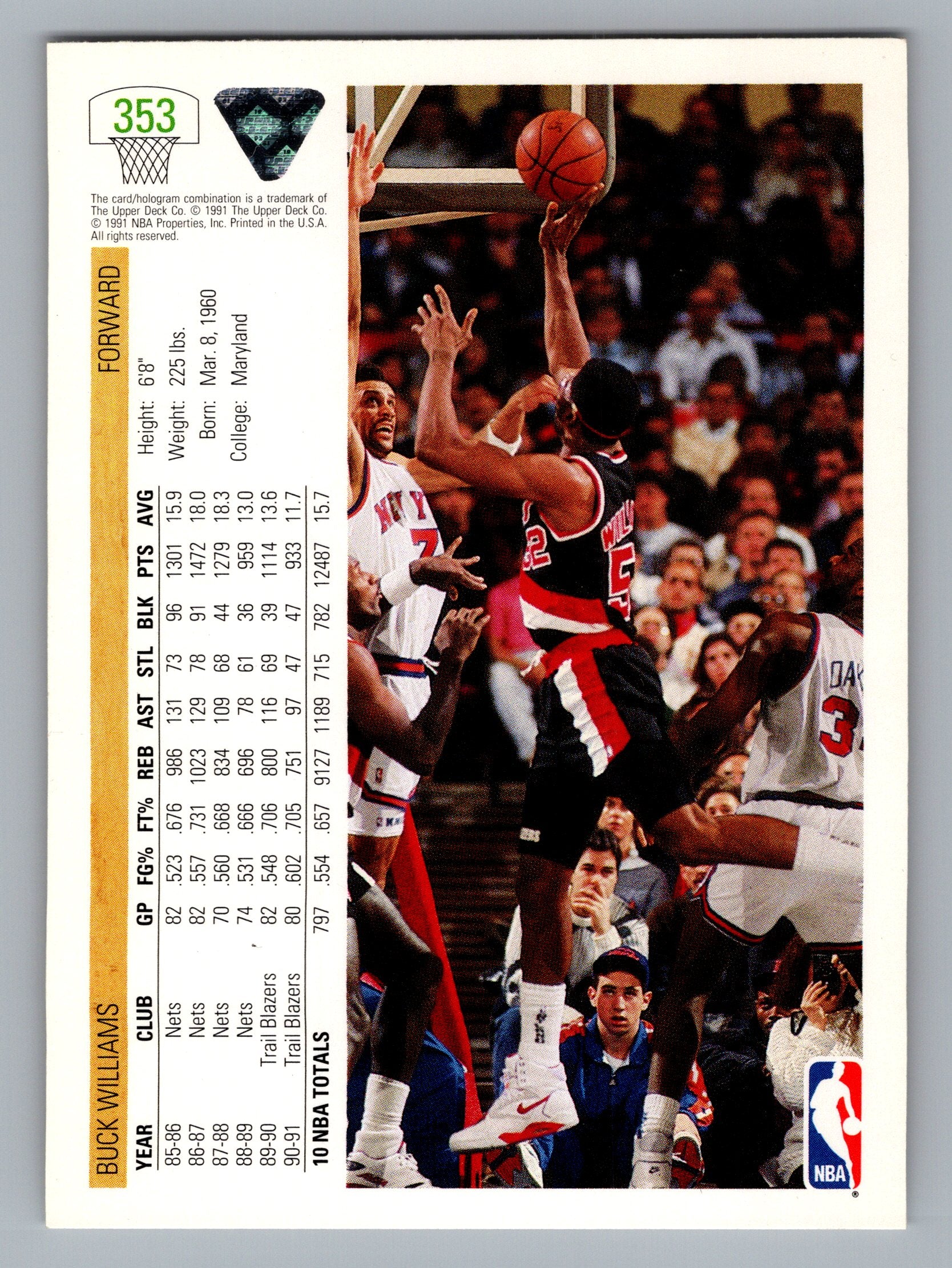 1991-92 Upper Deck #353 Buck Williams