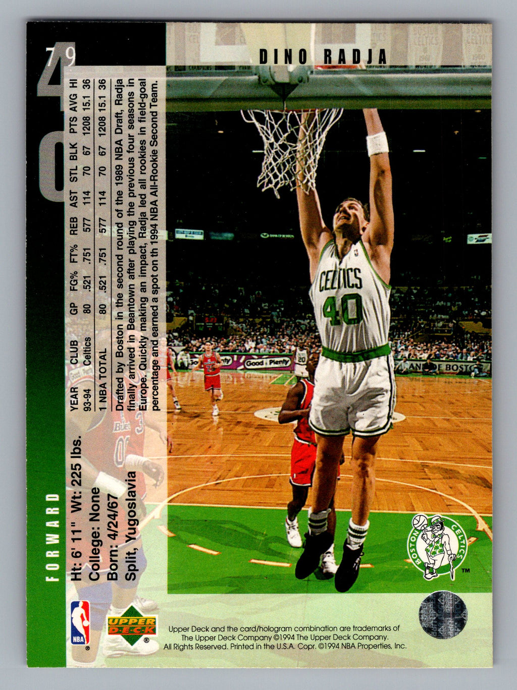 1994-95 Upper Deck #79 Dino Radja