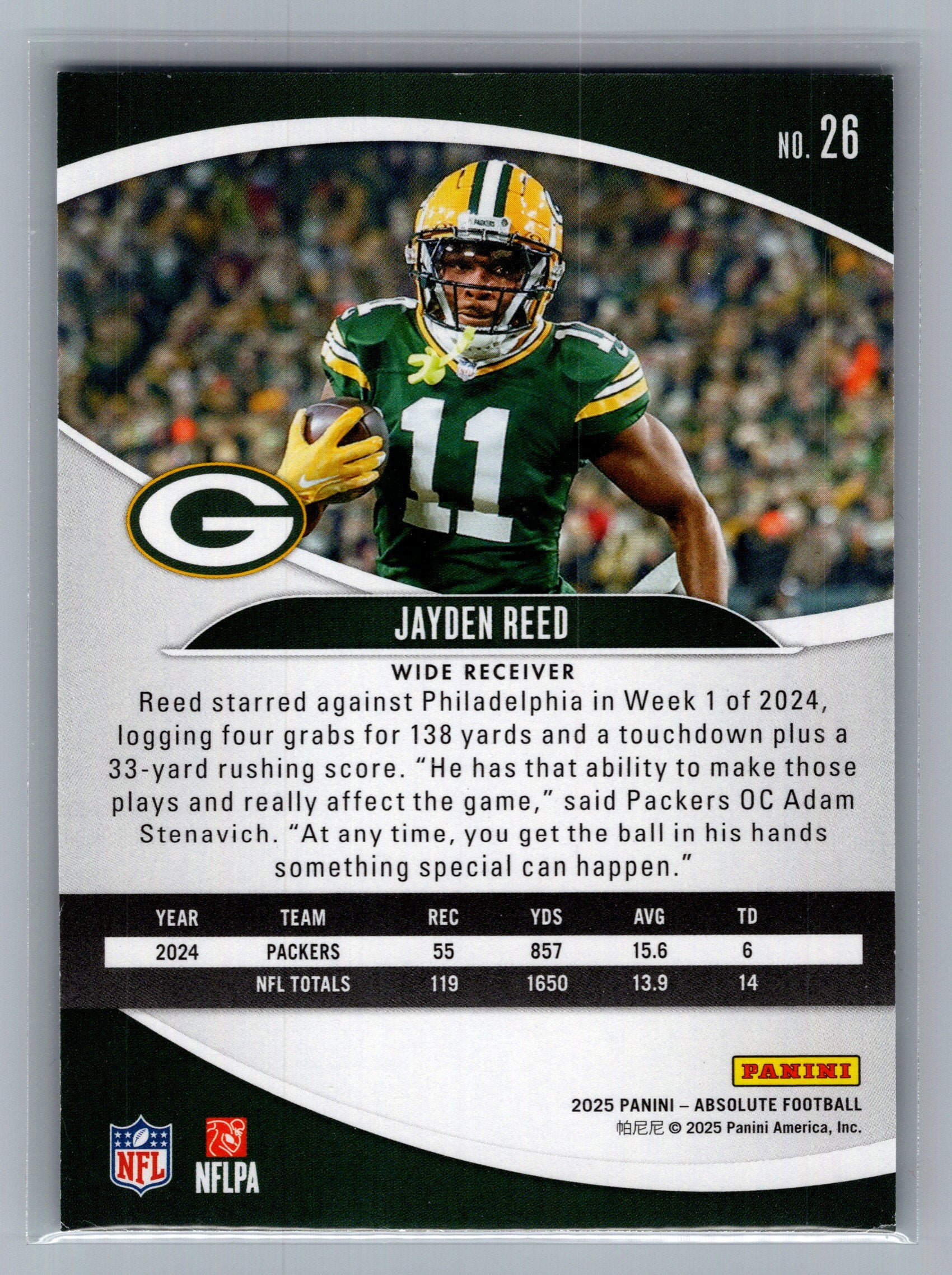 2025 Panini Absolute #26 Jayden Reed Retail