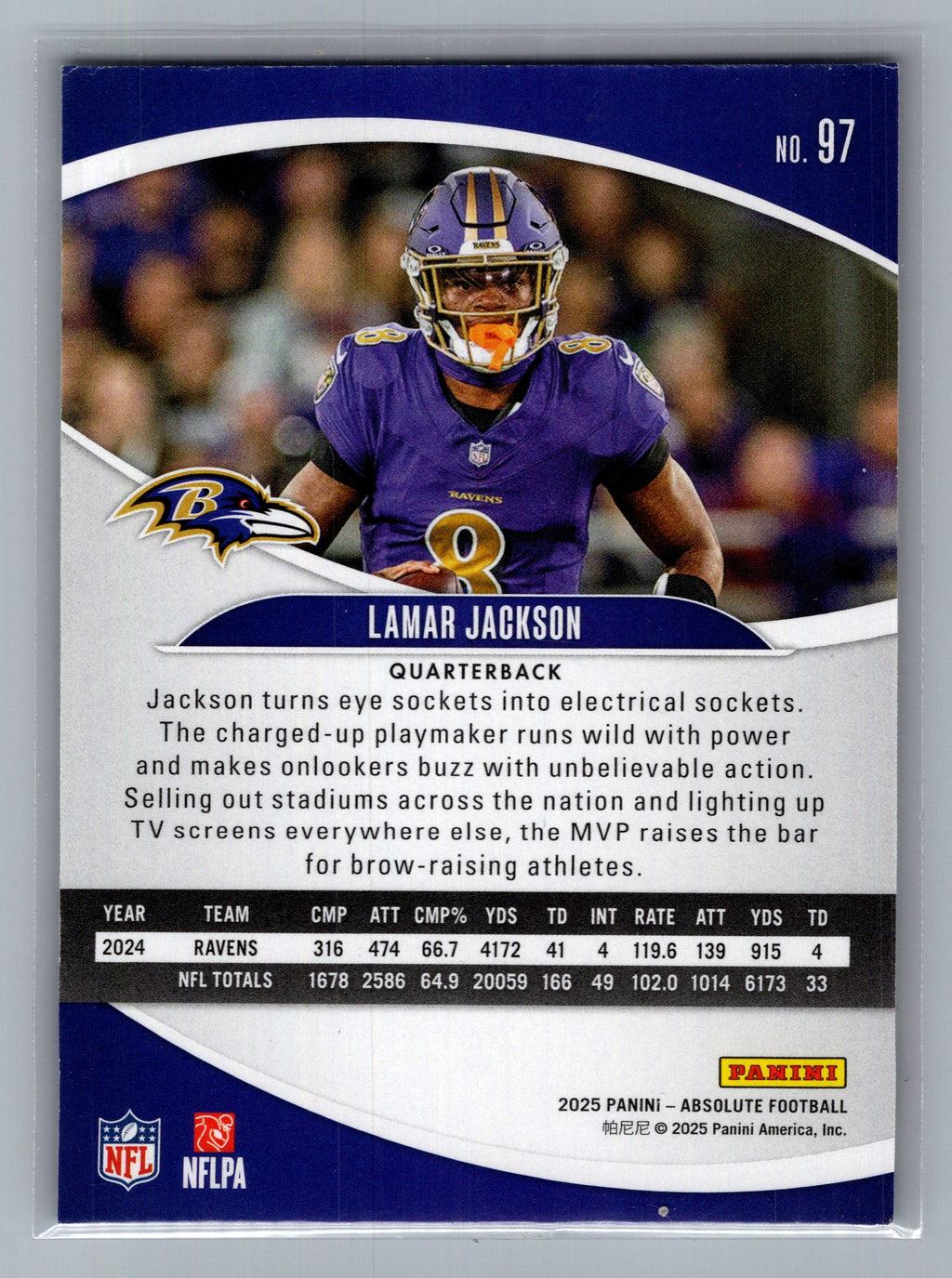 2025 Panini Absolute #97 Lamar Jackson Retail
