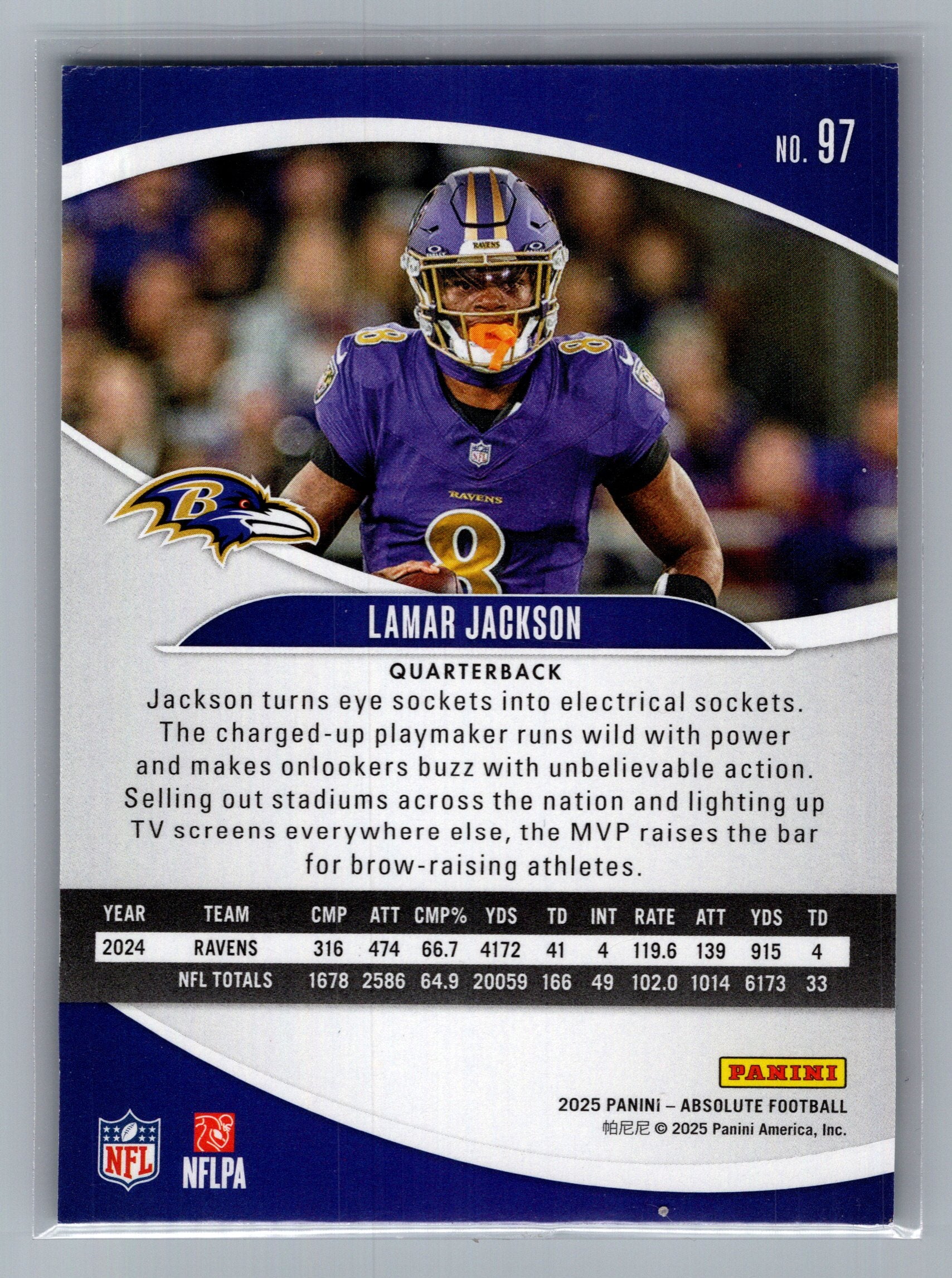 2025 Panini Absolute #97 Lamar Jackson Retail