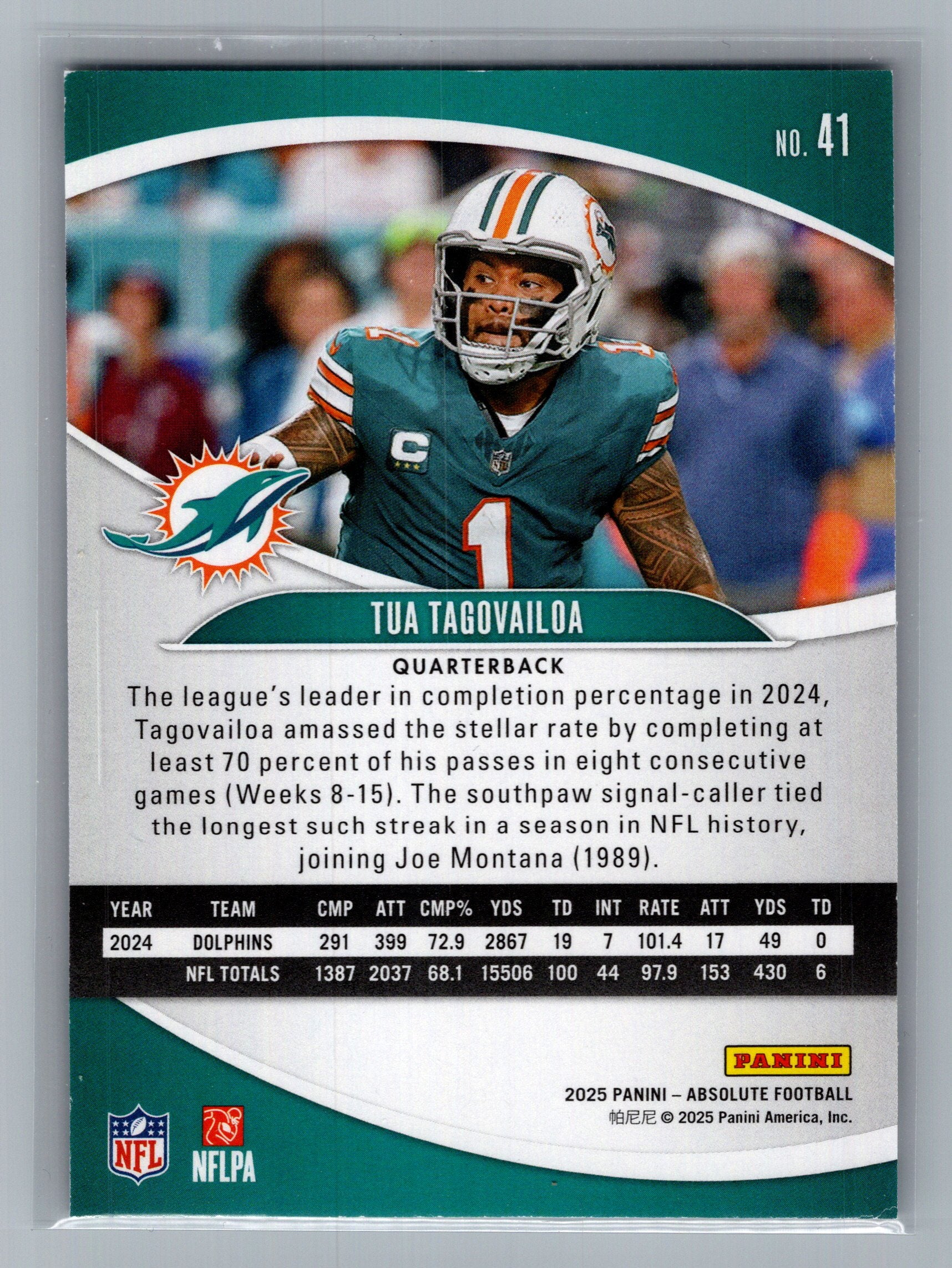 2025 Panini Absolute #41 Tua Tagovailoa Retail