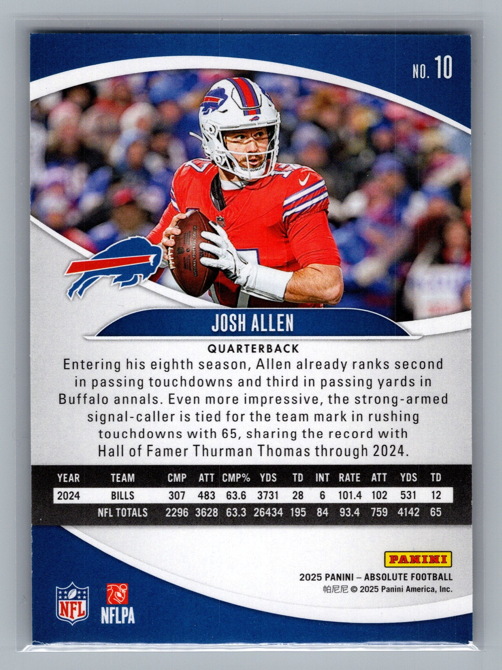 2025 Panini Absolute #10 Josh Allen Retail