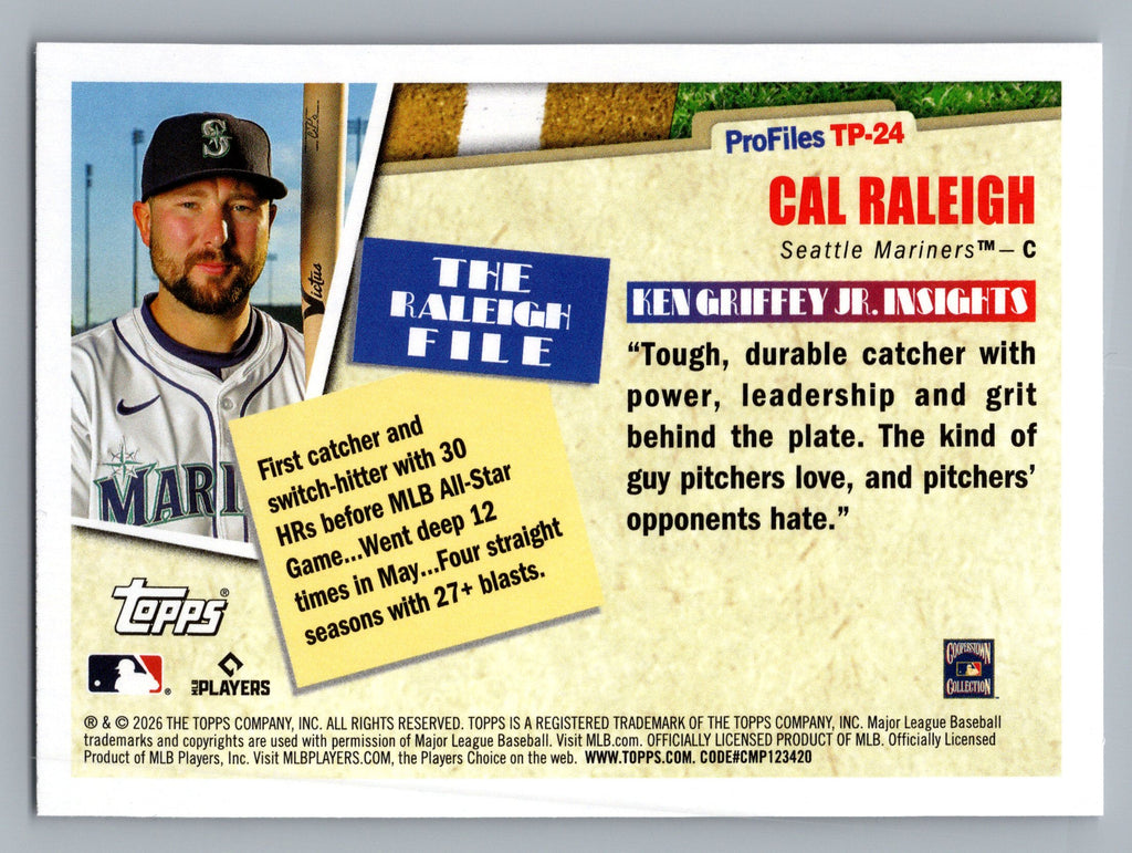 2026 Topps #TP-24 Cal Raleigh Topps Profiles