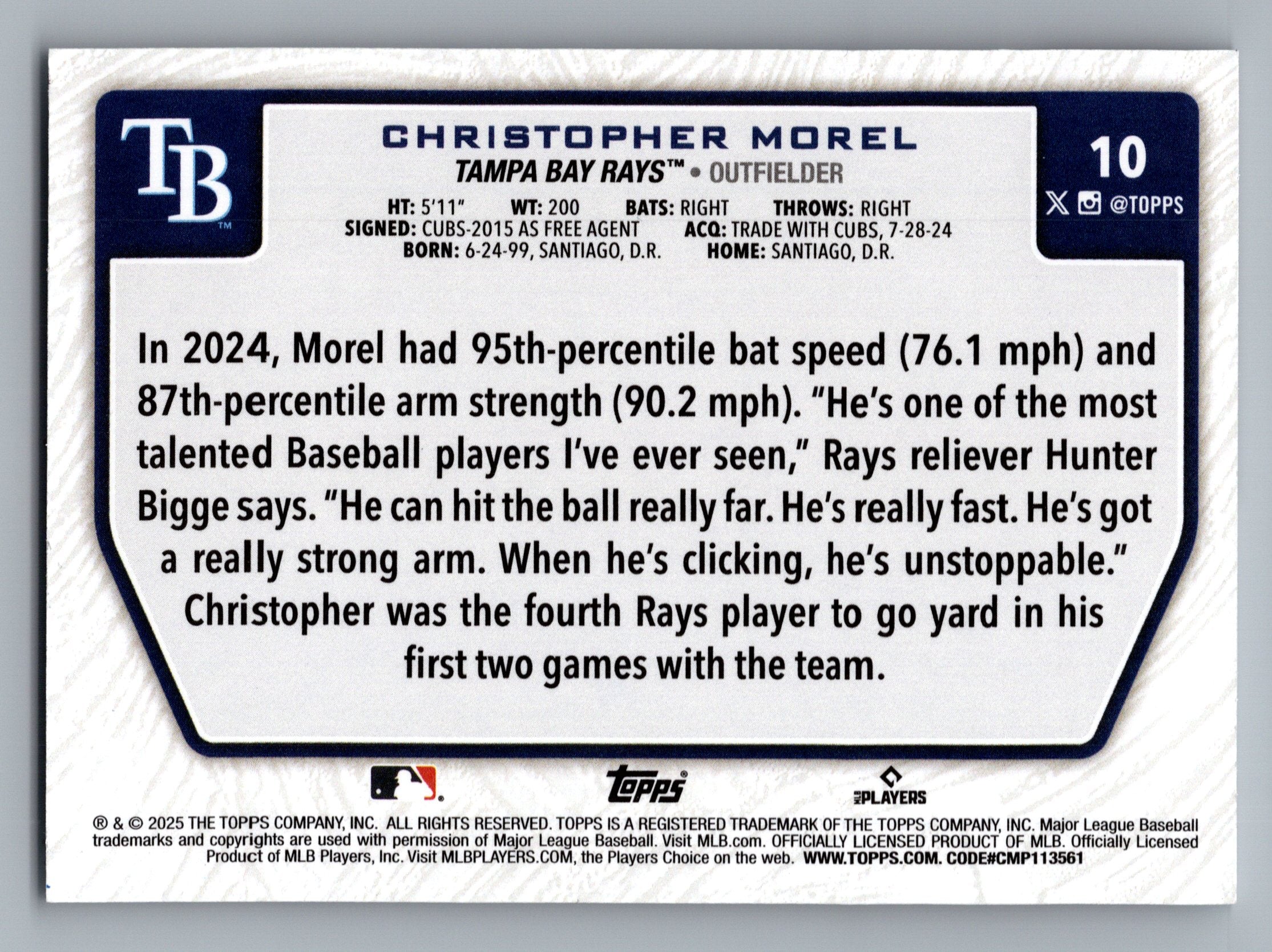 2025 Topps - Flagship Collection (Series Two) #10 Christopher Morel