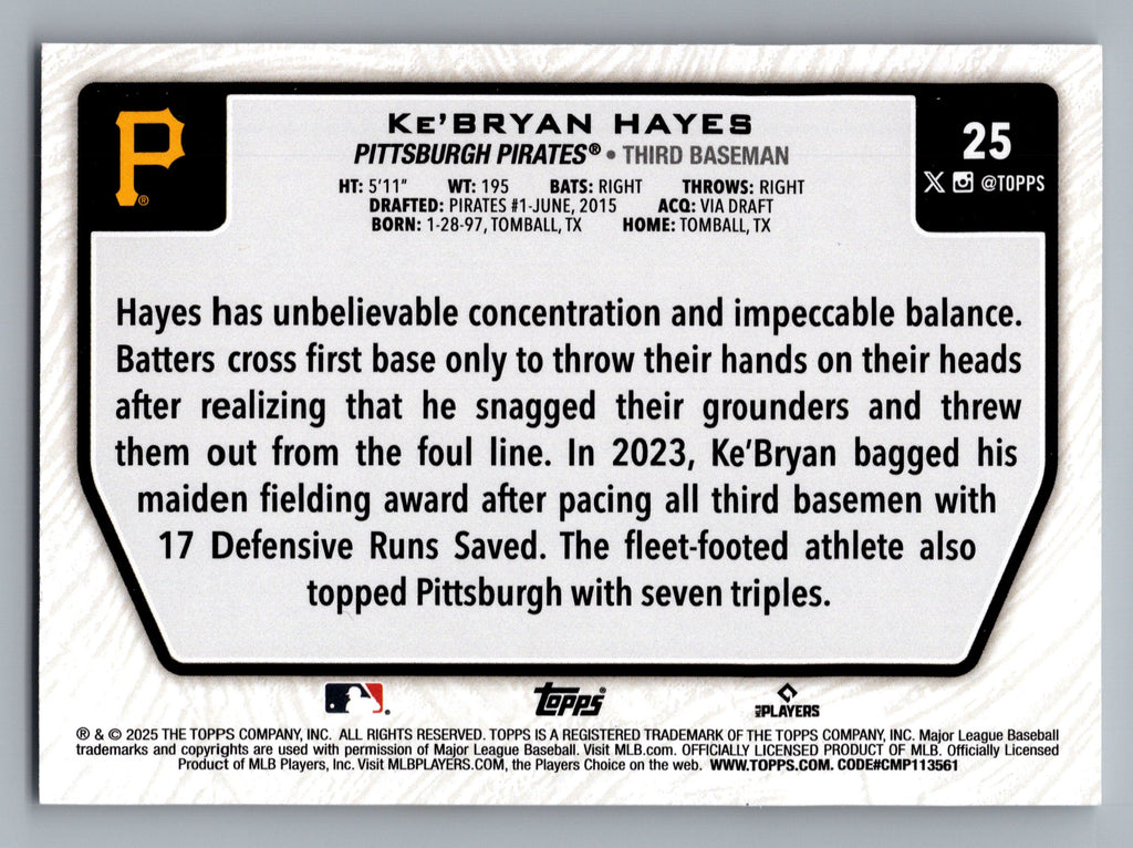 2025 Topps - Flagship Collection (Series Two) #25 Ke'Bryan Hayes