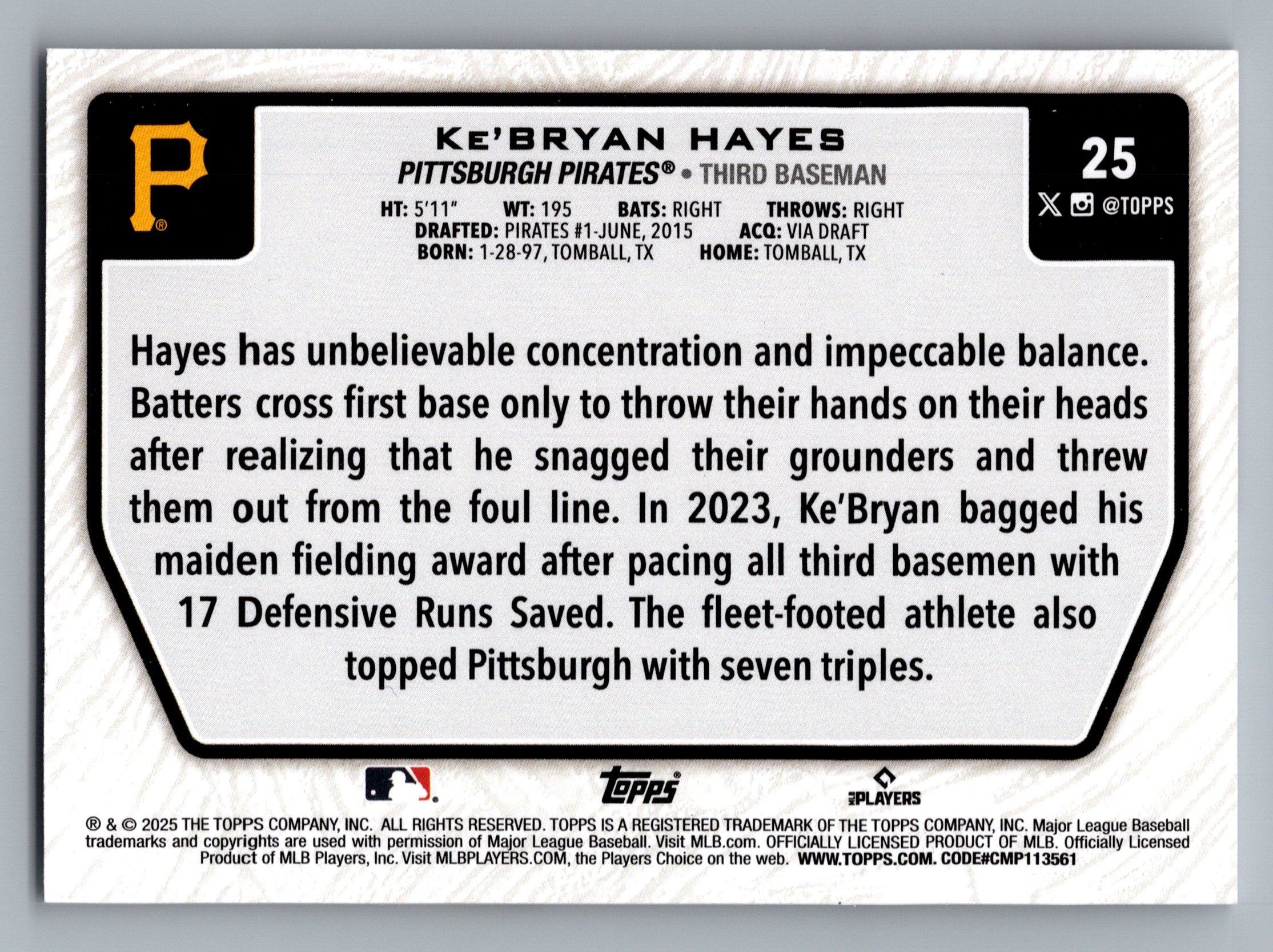 2025 Topps - Flagship Collection (Series Two) #25 Ke'Bryan Hayes