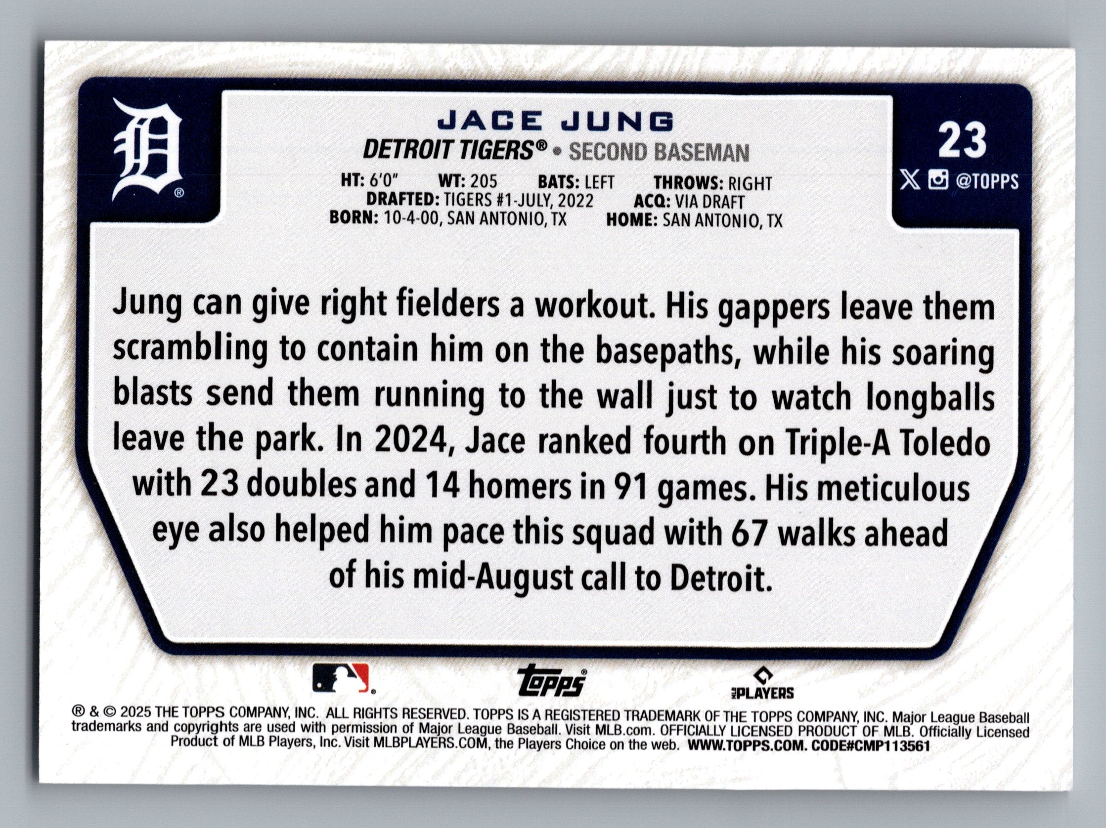2025 Topps - Flagship Collection (Series Two) #23 Jace Jung