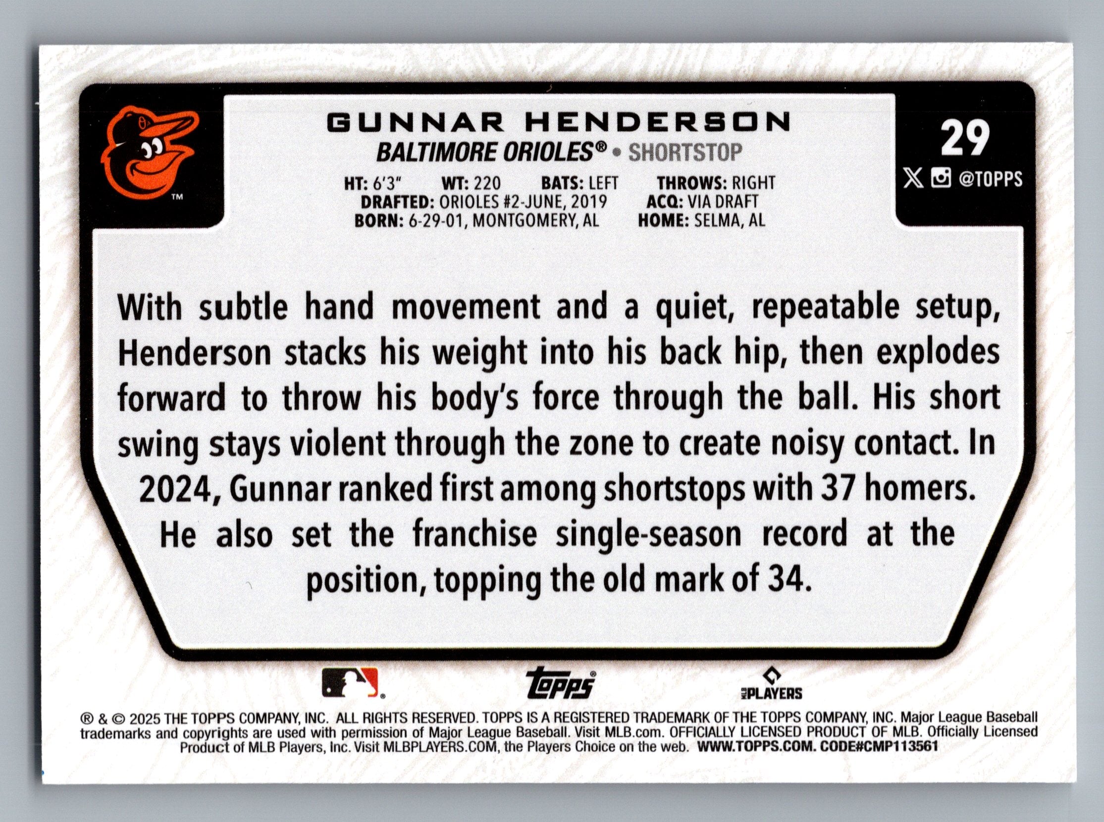 2025 Topps - Flagship Collection (Series Two) #29 Gunnar Henderson