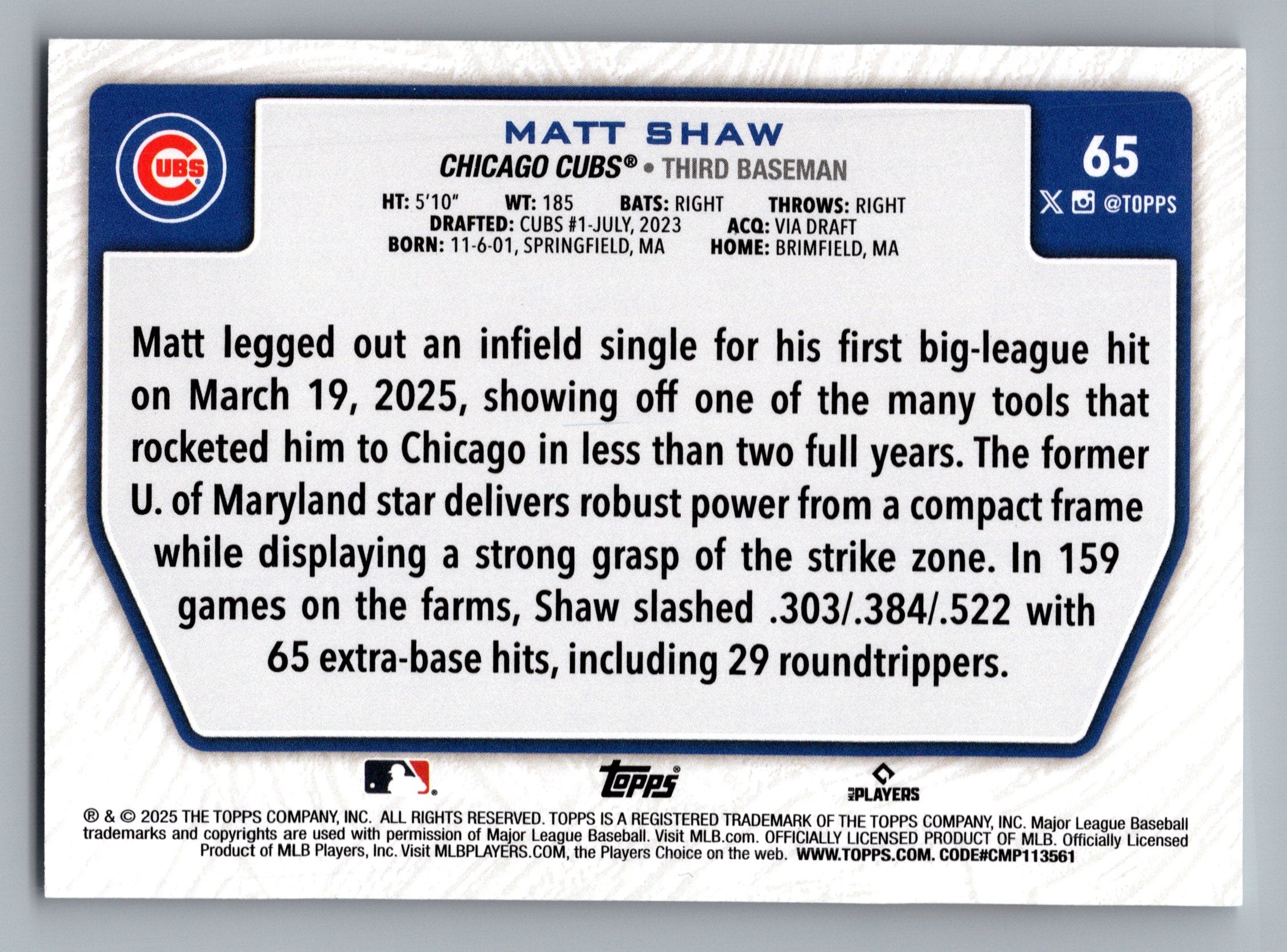 2025 Topps - Flagship Collection (Series Two) #65 Matt Shaw