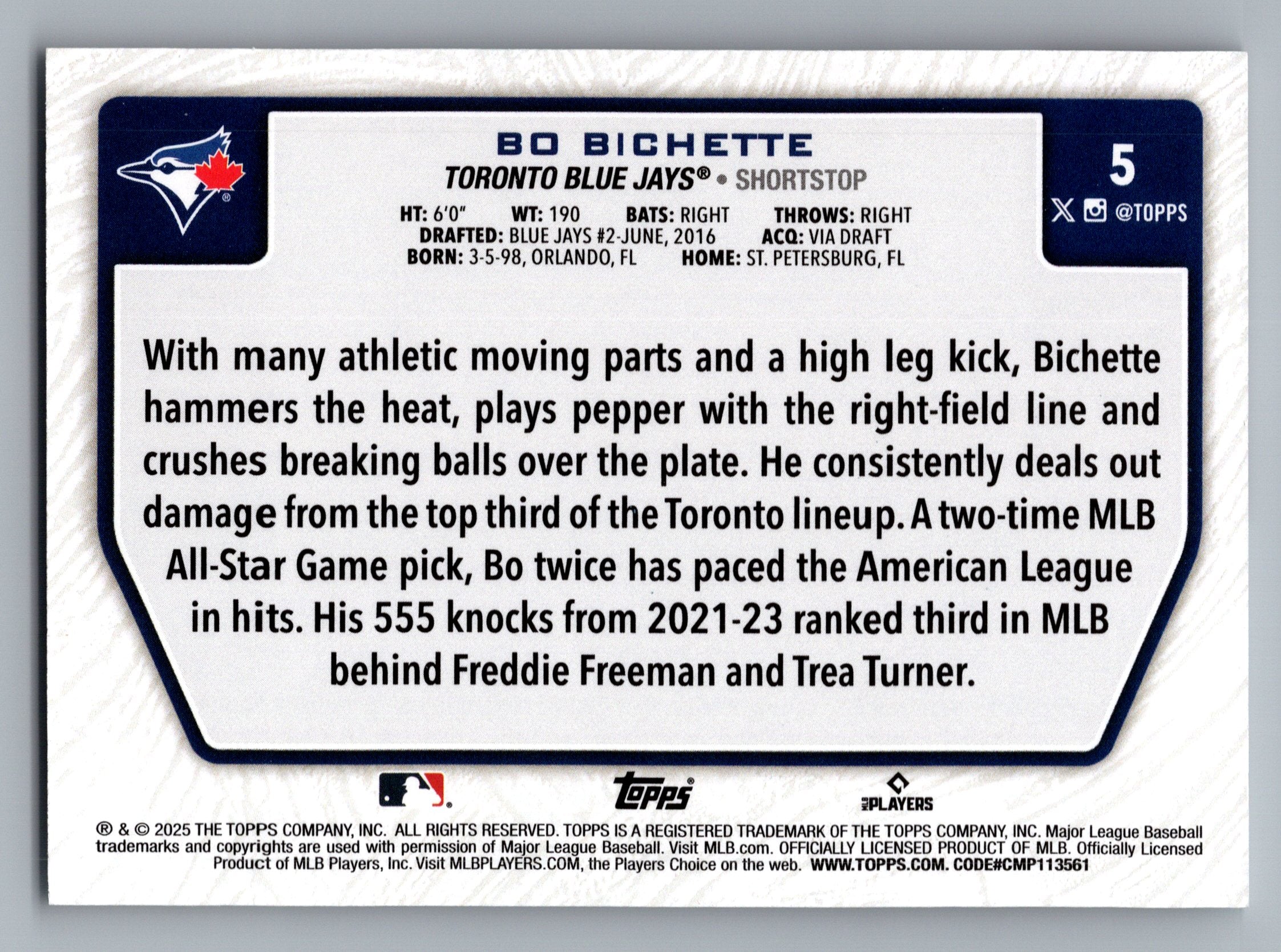 2025 Topps - Flagship Collection (Series Two) #5 Bo Bichette