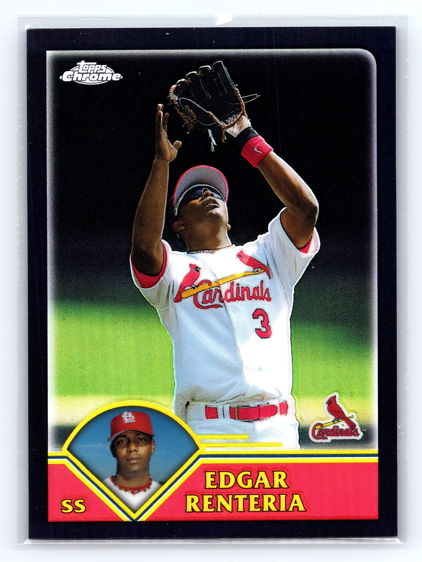 2003 Topps Chrome #50 Edgar Renteria Black Refractors #/199