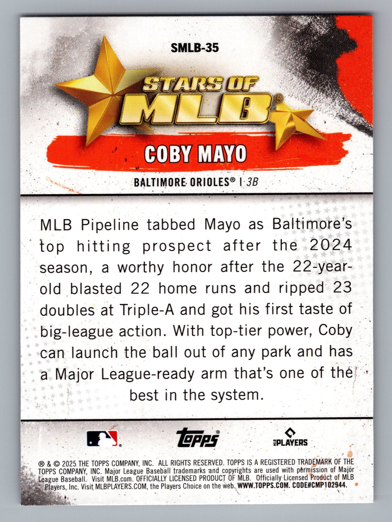 2025 Topps #SMLB-35 Coby Mayo Stars of MLB