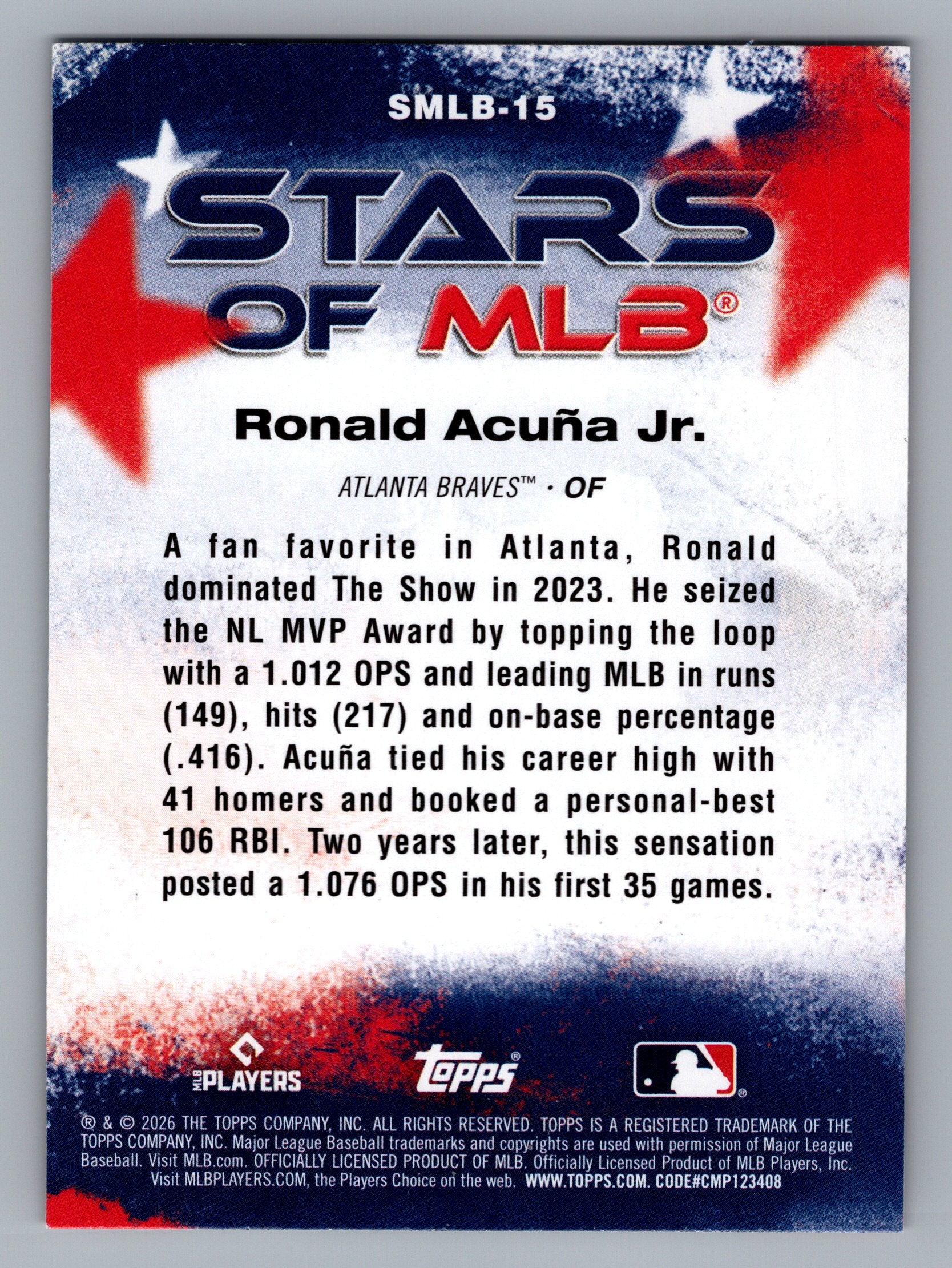 2026 Topps #SMLB-15 Ronald Acuña Jr. Stars of MLB
